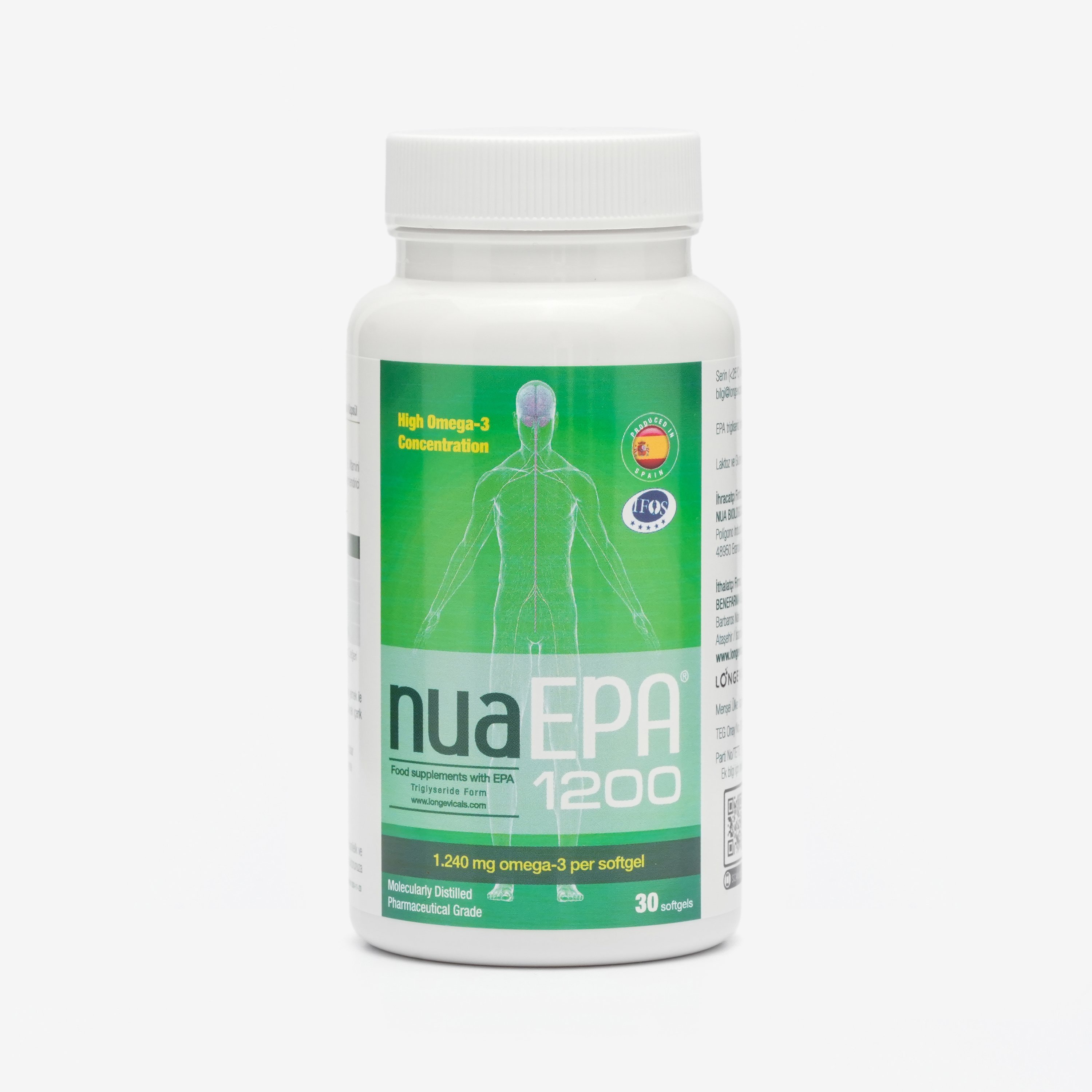 Nua EPA 1200 Omega-3 İçeren Gıda Takviyesi 30 Kapsül