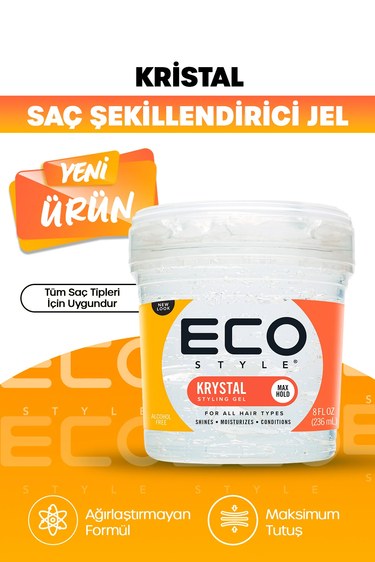 Kristal Uv Işın Koruması Sağlayan Hacim Ve Dolgunluk Veren Şekillendirici Saç Jölesi