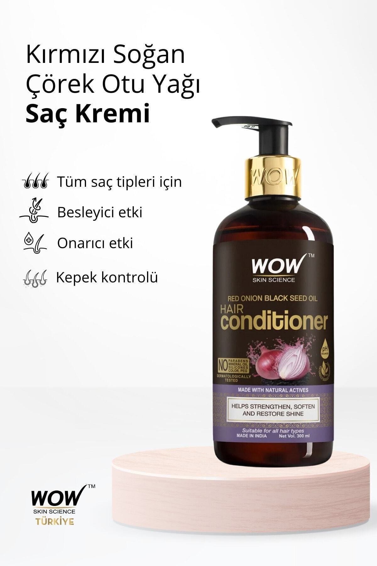Kırmızı Soğan Saç Kremi-%92,1 Doğal Içerik-ph Dengeleyici Saç Dökülme Kontrolü Ve Saç Uzaması 300ml