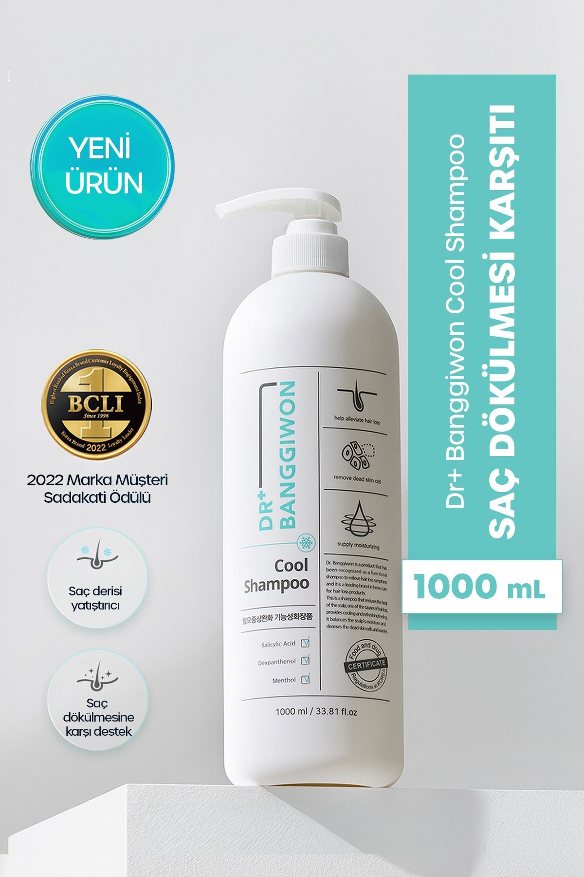 Dökülme Karşıtı Serin Yatıştırıcı Şampuan Cool Shampoo Anti Hair Loss 1000 Ml
