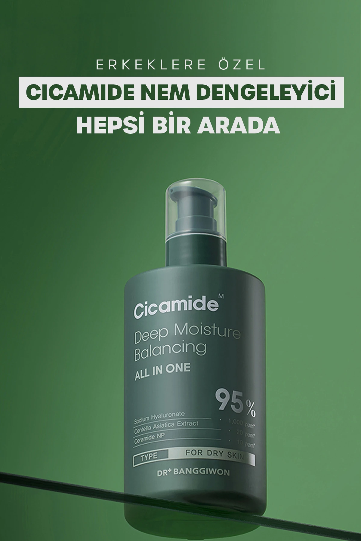 Cicamide Derin Nem Dengeleyici Krem Balm, Aydınlatıcı, Gün Boyu Etkili, Erkeklere Özel, 300 Ml