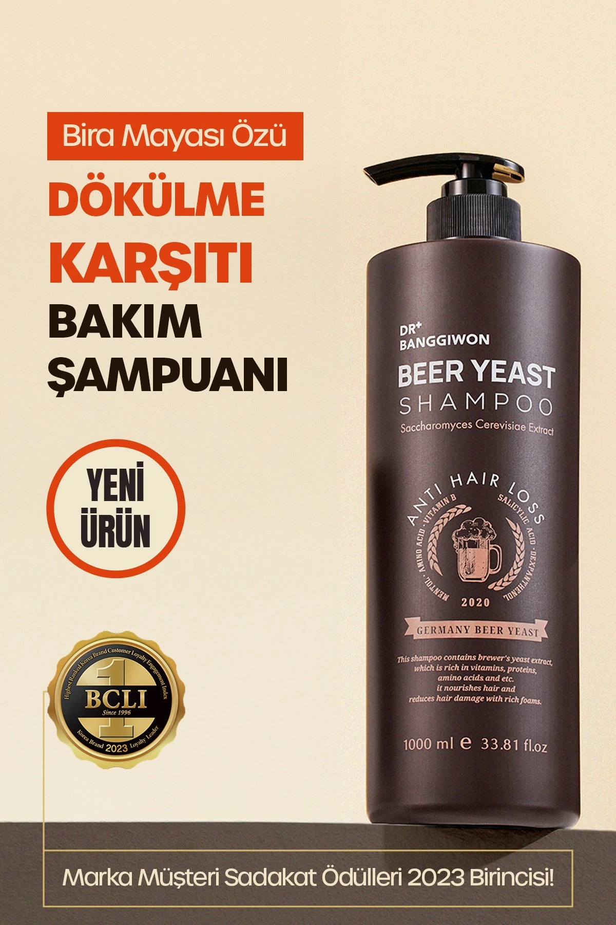 Premium Alman Bira Mayası Şampuanı 1000 ml