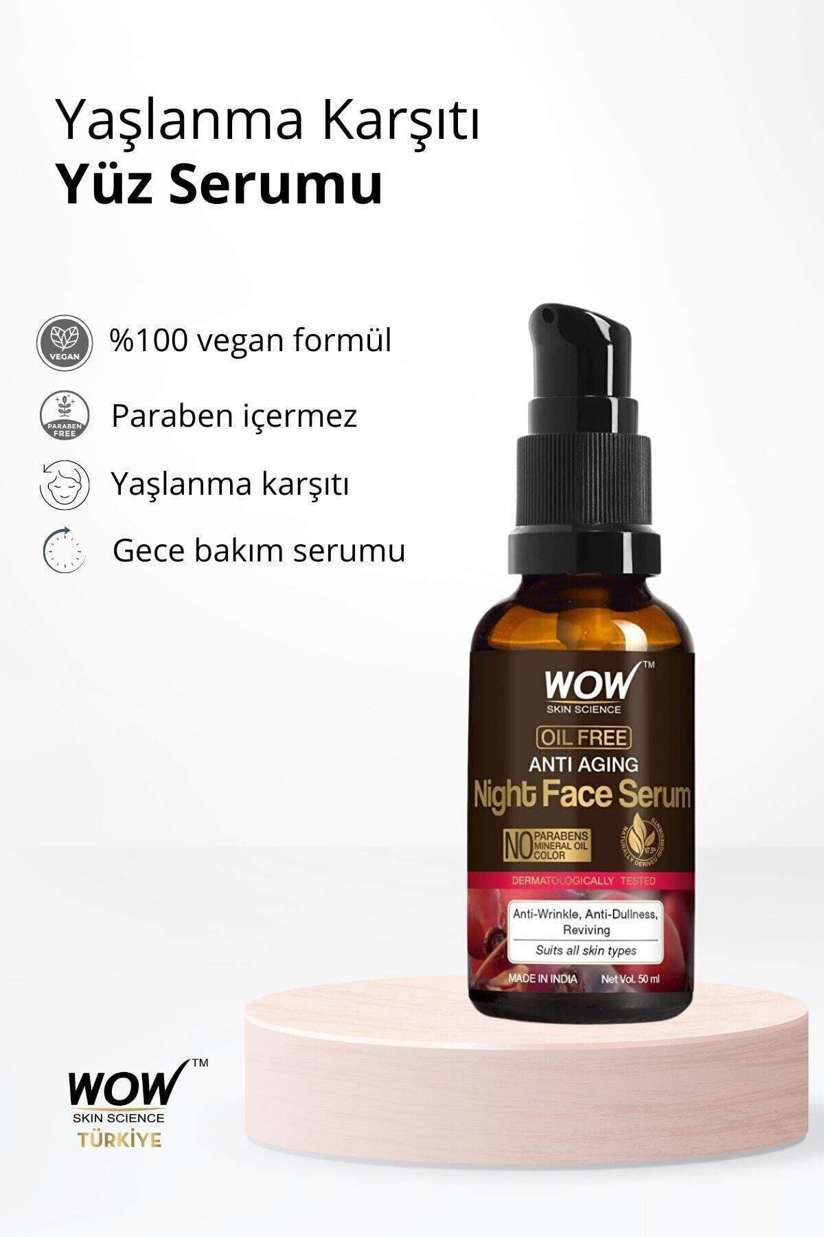 Yaşlanma Karşıtı Gece Yüz Serumu-%97,5 Doğal Içerik-yağsız, Kırışıklık Karşıtı, Matlık Karşıtı 50ml