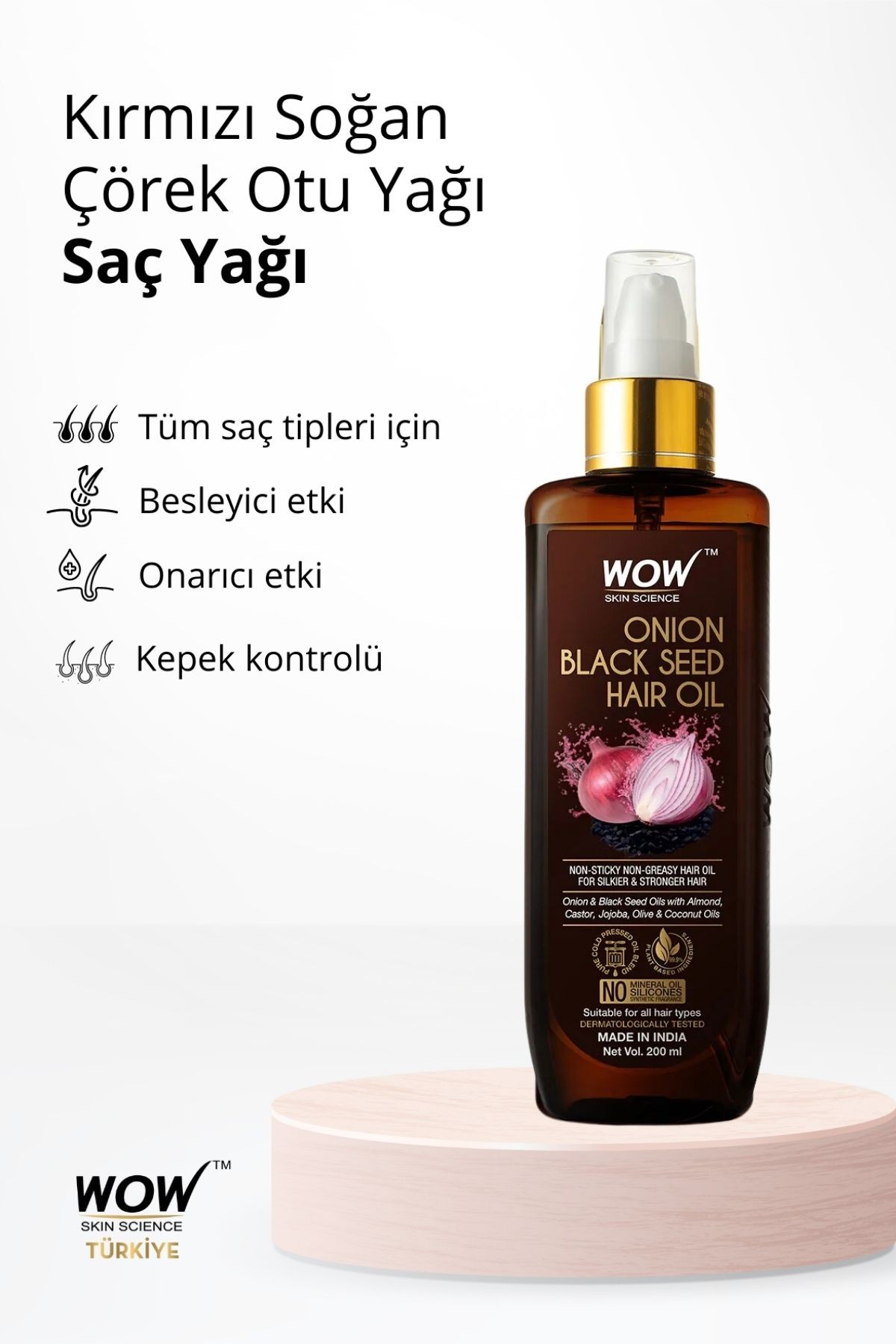 Kırmızı Soğan Saç Yağı-%99,9 Doğal iÇERİK 200ML