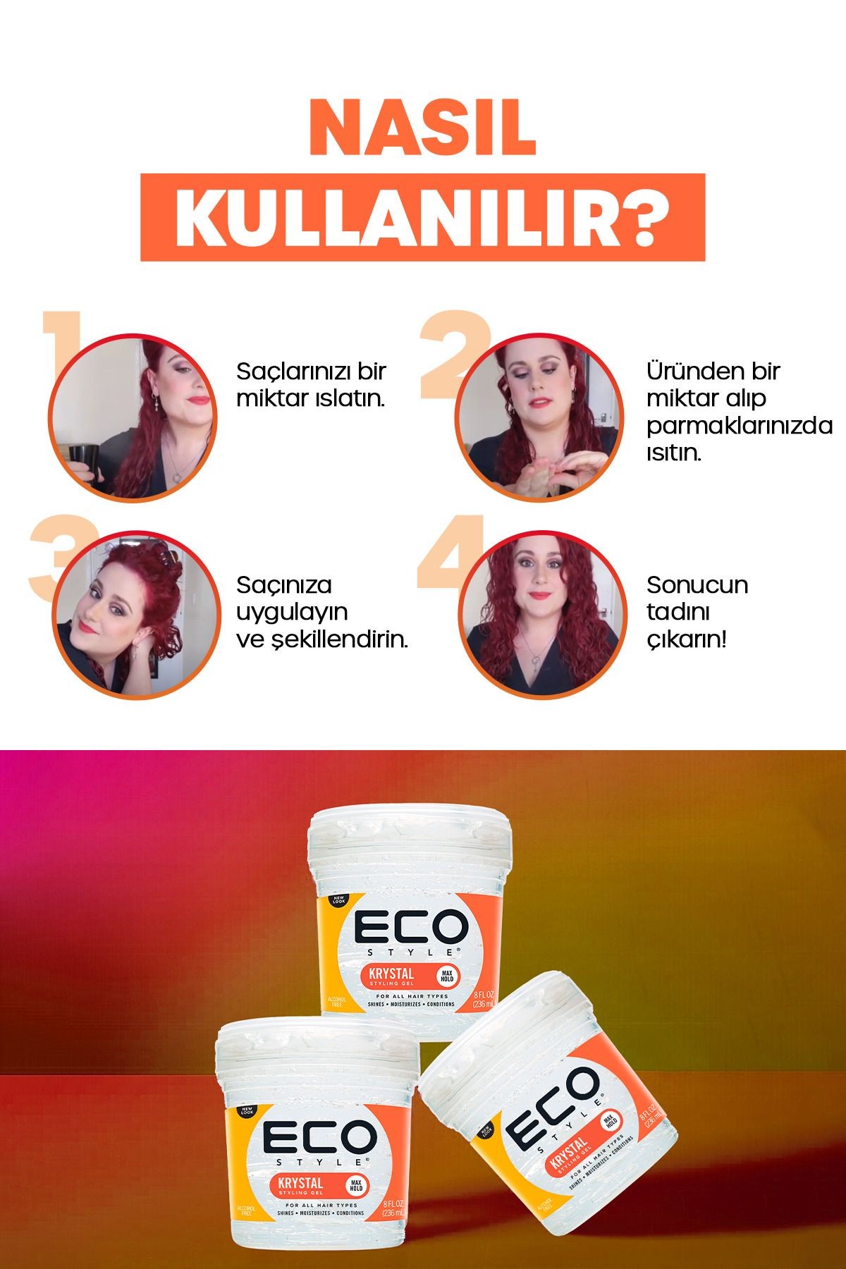Kristal Uv Işın Koruması Saç Jölesi 3x236 Ml Krystal Styling Gel