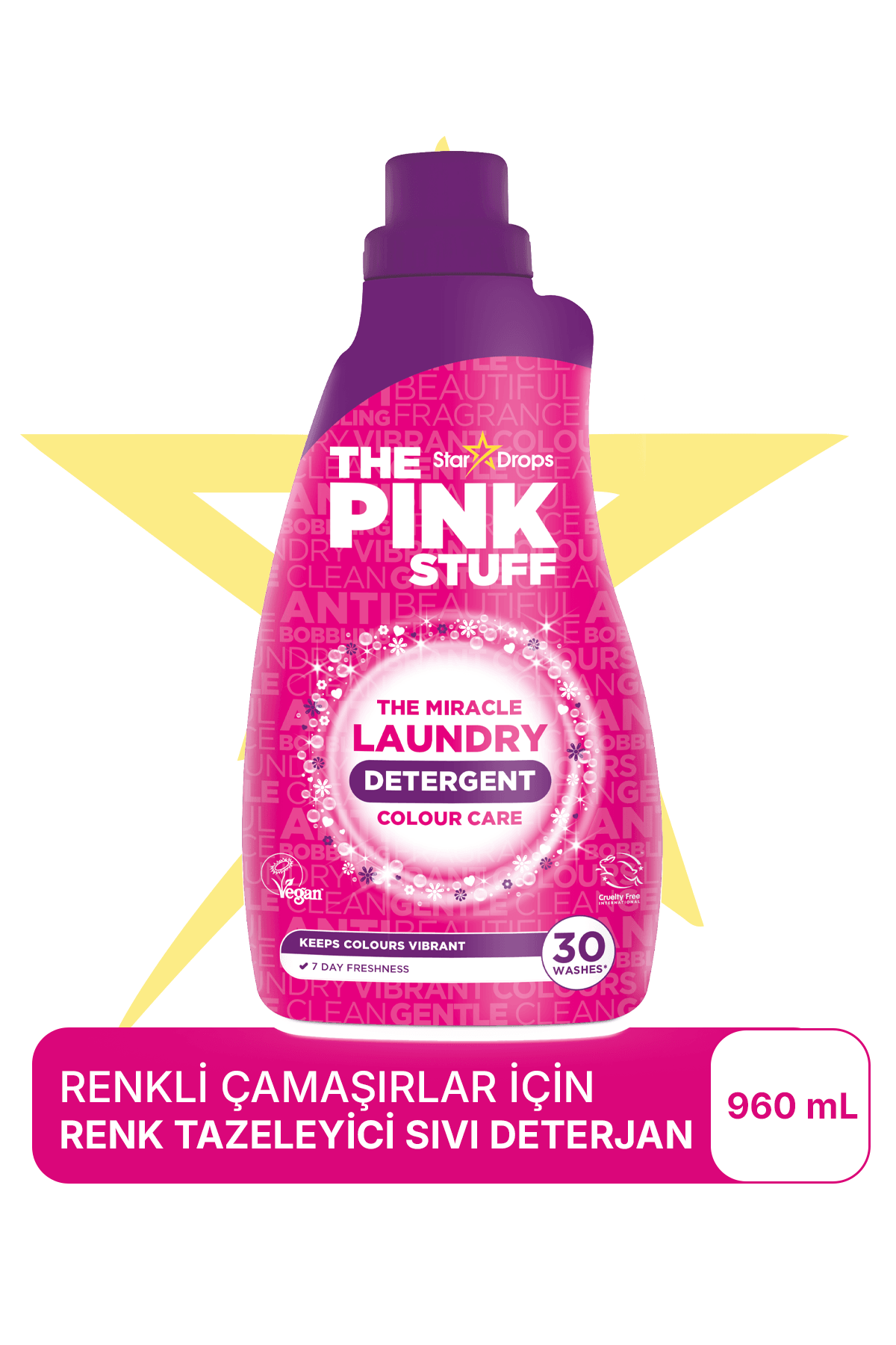 RENKLİ ÇAMAŞIRLAR İÇİN SIVI DETERJAN/ CANLI RENKLER/ 7 Gün Tazelik/ 30 Yıkama /960ml
