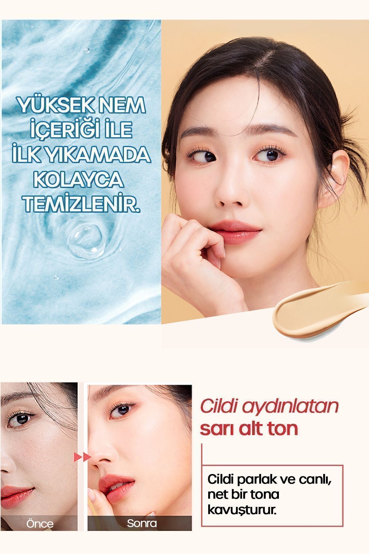 Bej02 Eşitleyici Aydınlatıcı Güneş Kremi 50ml Pürüzsüz Tonlayıcı Tone Up Uv Protection Spf50 Pa