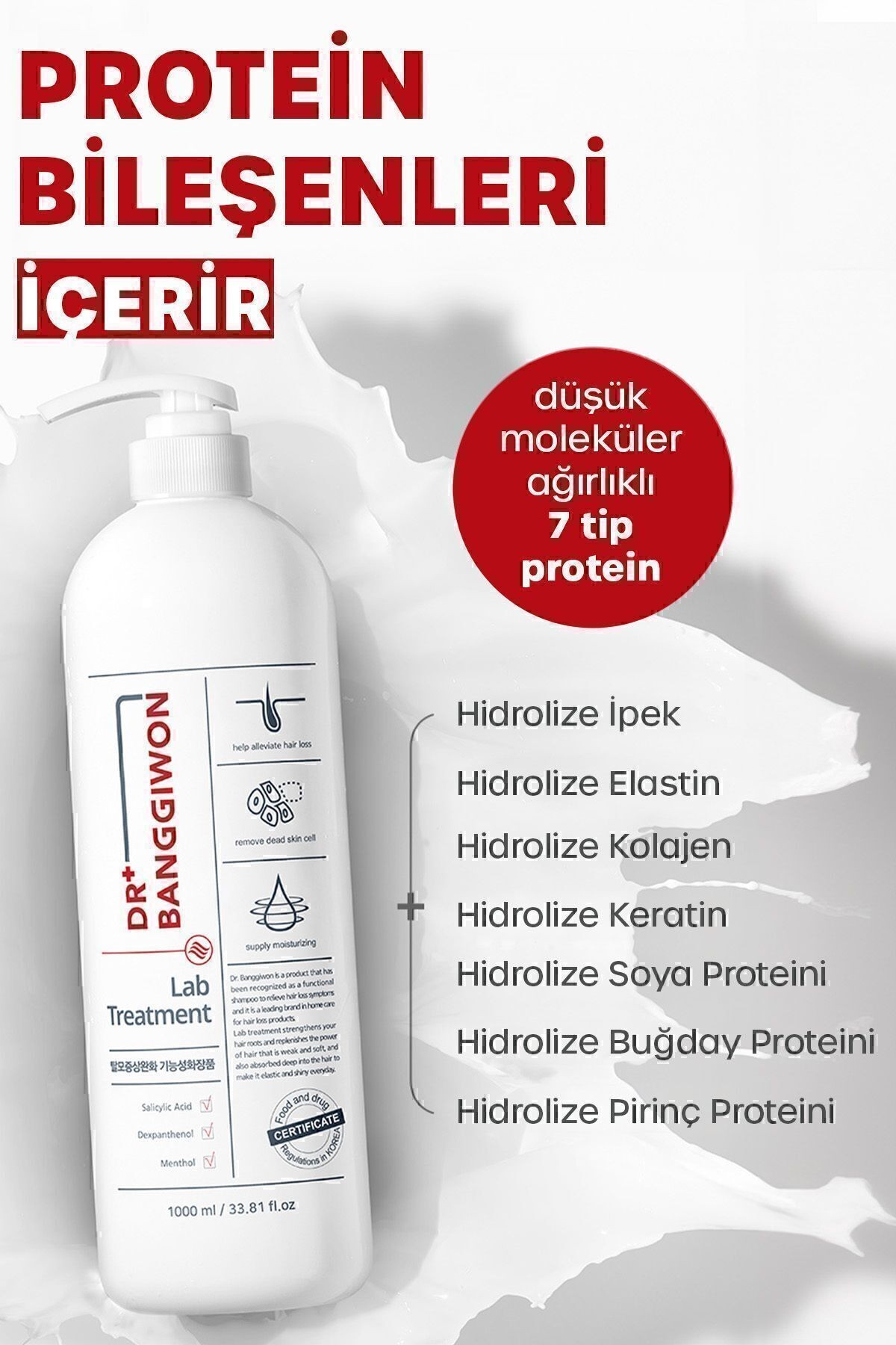 Lab Treatment Yeniden Yapılandırıcı, 7 Tip Protein Içeren Yoğun Hasarlı Ve Yıpranmış Saçlar 1000 ml