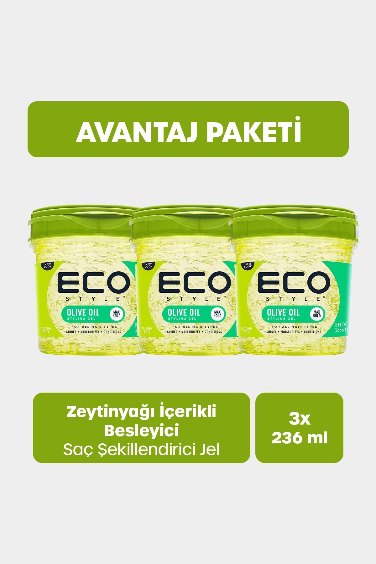 Zeytinyağı Besleyici Saç Jölesi Maximum Tutuş 3x236 Ml Olive Oil Styling Gel Max Hold