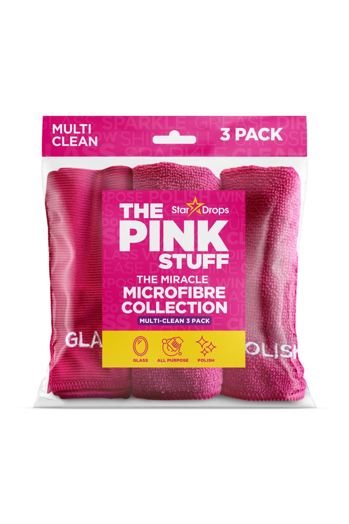 Mucizevi Mikrofiber Bez Koleksiyonu 3'lü Paket-Cam/Çok Amaçlı/Parlaklık