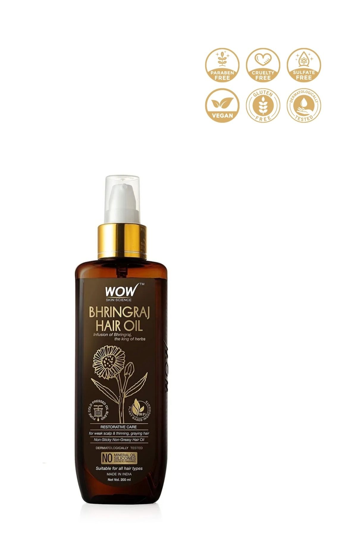 Bhringraj Saç Yağı-%99,9 Doğal Içerik-besleyici, Onarıcı, Yenileyici 200ml