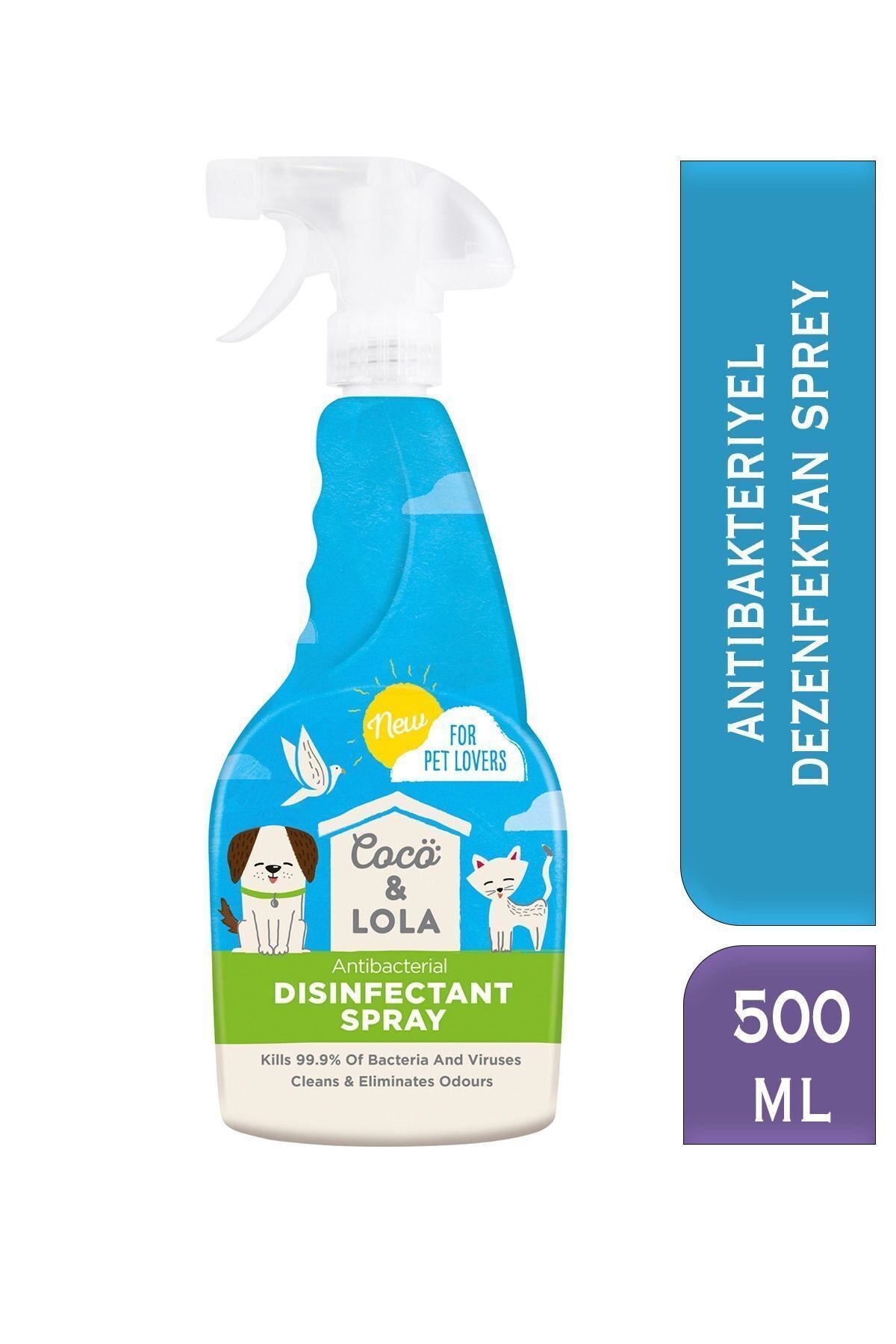 Dezenfektan Sprey-Bakteri ve virüslerin %99,9'unu öldürür ve kokuları temizler-500ml