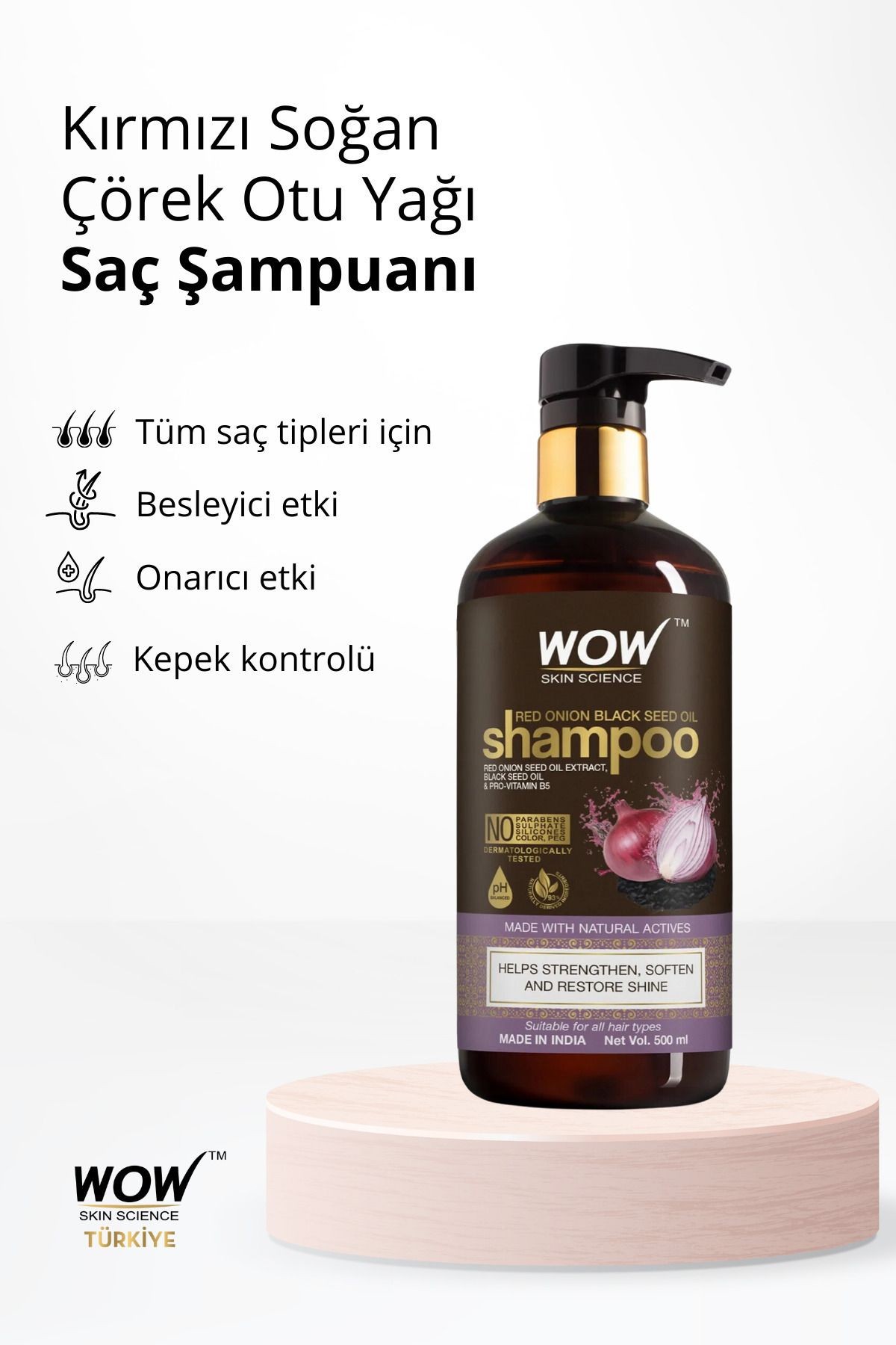 Kırmızı Soğan Şampuanı-%93 Doğal Içerik-saç Uzaması Ve Saç Dökülme Kontrolü 500ml