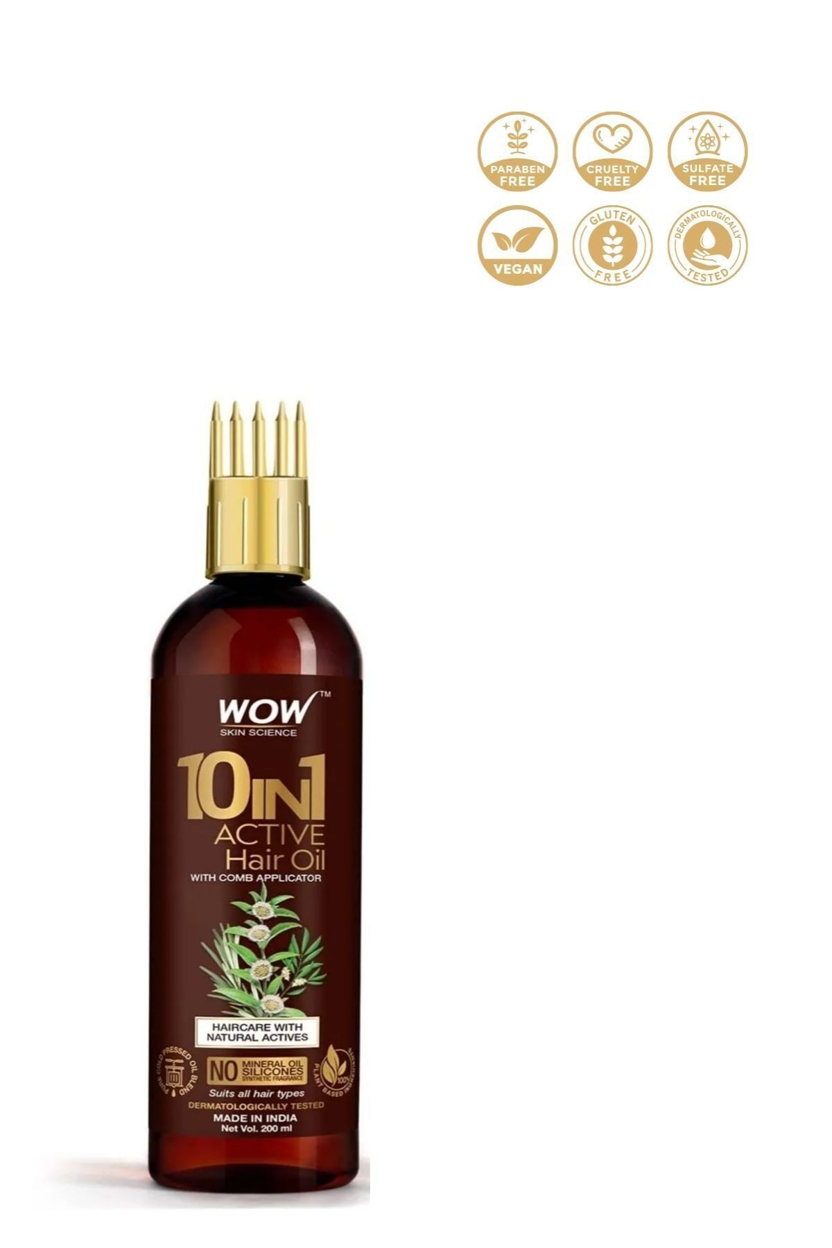 10'u 1 Arada Aktif Saç Yağı & Tarak Aplikatörü-% 100 Doğal Içerik- Soğuk Sıkım 100ml