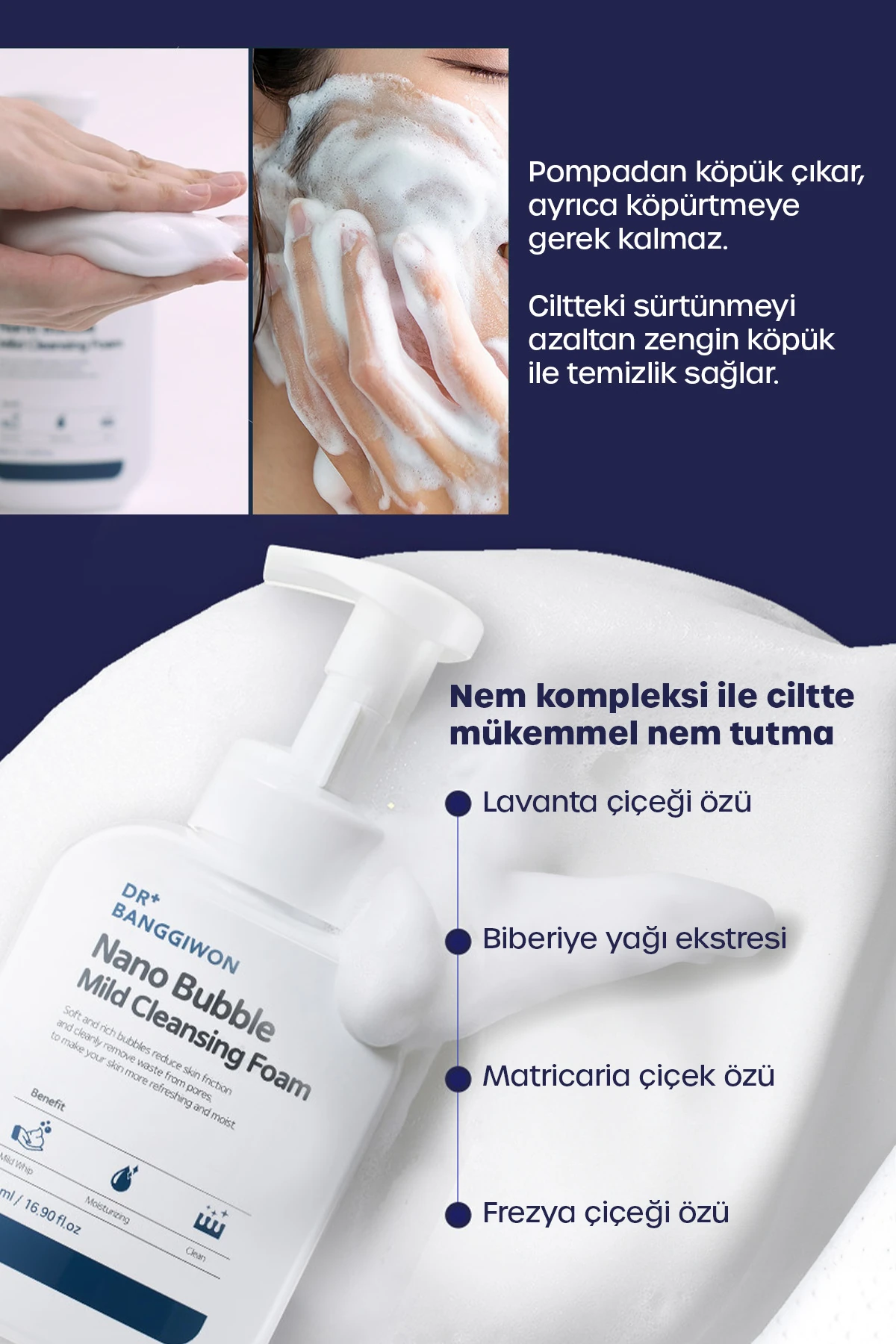 Gözenek Arındırıcı, Derinlemesine Temizlik Ve Ferahlatıcı Etki Kabarcık Yüz Temizleme Köpüğü 500 Ml