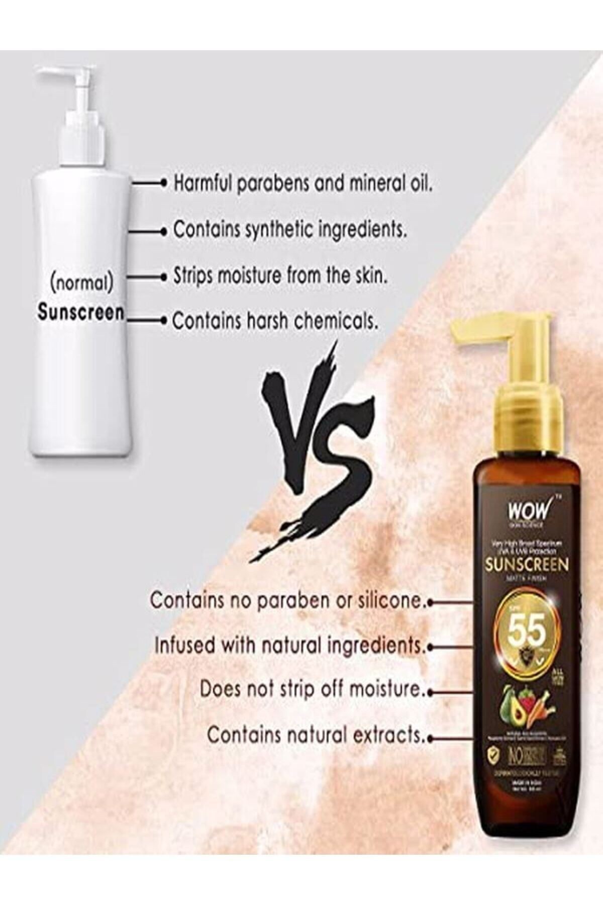 Güneş Kremi Su Bazlı Spf 55 Pa+++ Yüksek Mat Koruma-(makyaj Altına Uygundur, Su Geçirmez)100ml