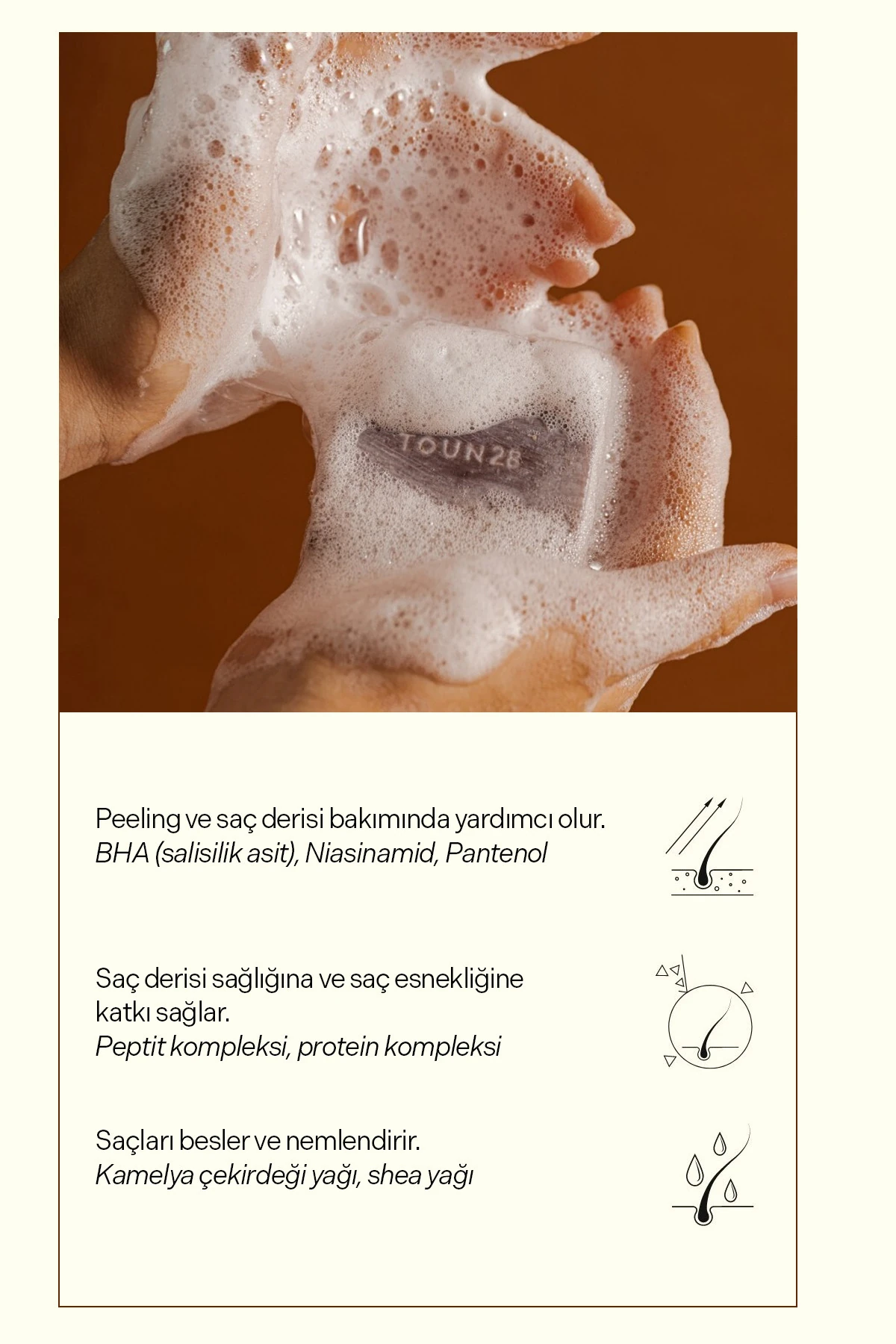 S18 Yosun Özütü, Zengin Hacim Ve Elastikiyet Katı Şampuan, Kelp Nutrition, Solid Shampoo Bar 110 gr