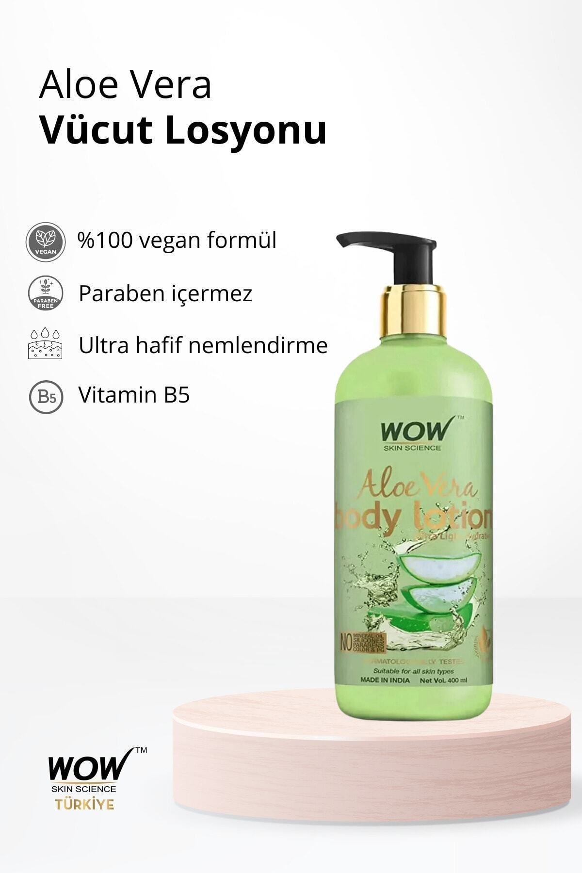 Aloe Vera Vücut Losyonu-%94,5 Doğal Içerik-ultra Hafif Nemlendirici 400ml