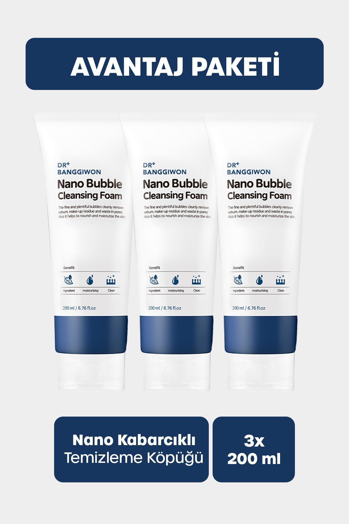 Nano Bubble Kabarcık Yüz Temizleme Köpüğü Nano Bubble Cleansing Foam 3x200 Ml