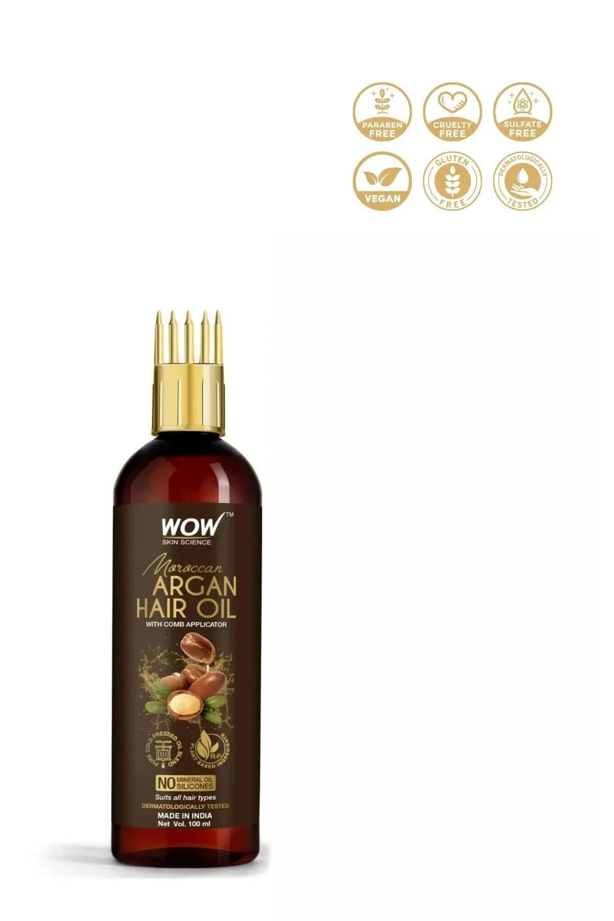 Fas Argan Saç Yağı & Tarak Aplikatörü-%99,4 Doğal Içerik-soğuk Sıkım 100ml