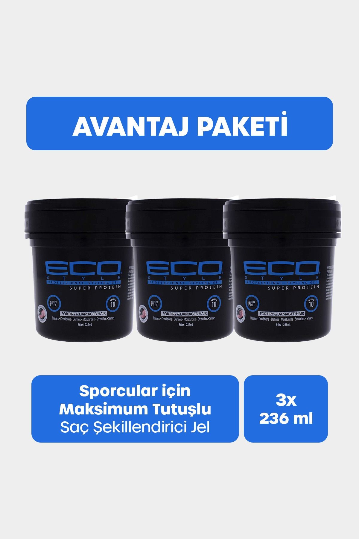 Super Protein Saç Jölesi Maximum Tutuş 3x236 Ml Styling Gel Max Hold