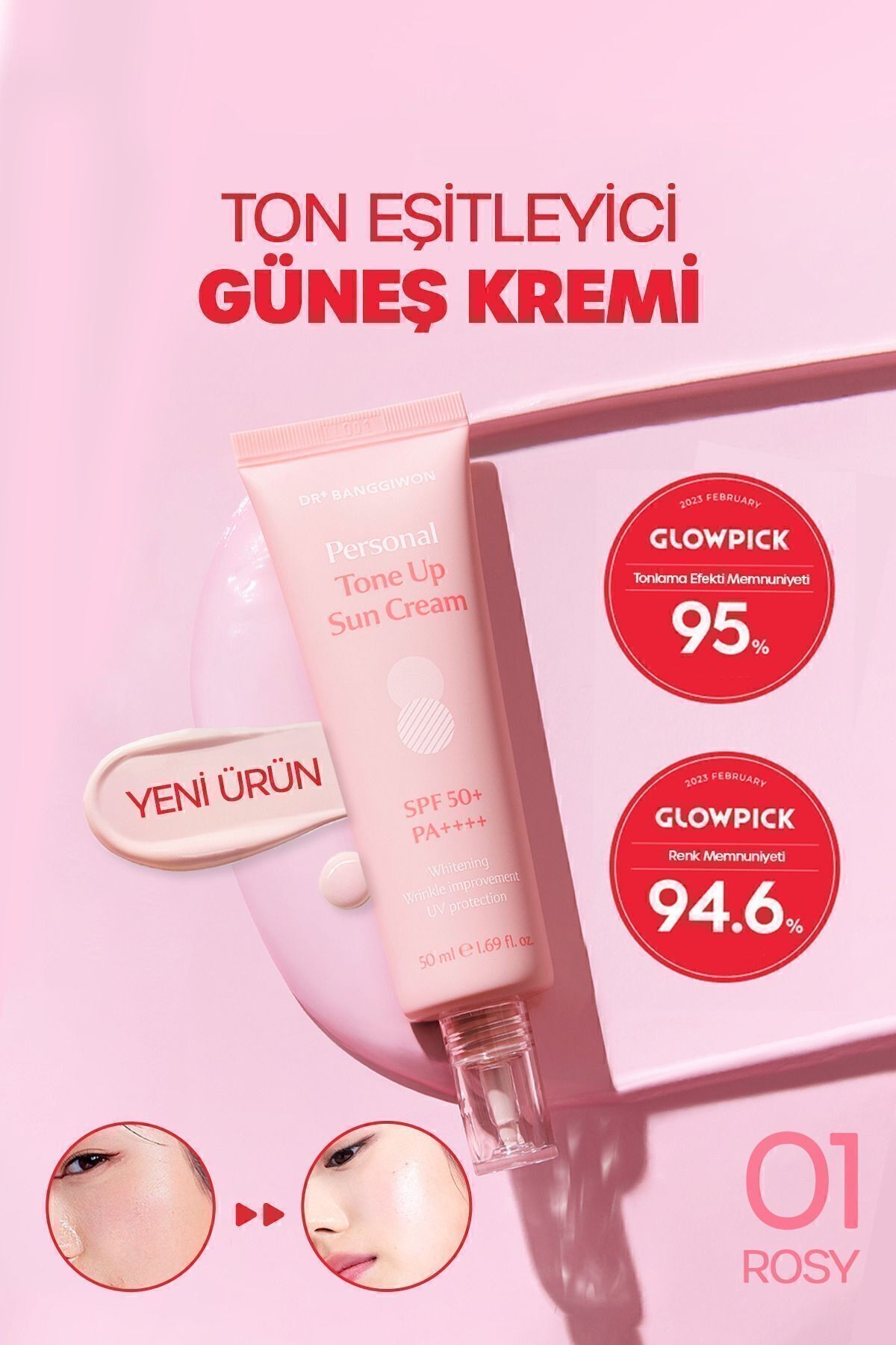 Eşitleyici Aydınlatıcı Güneş Kremi 50ml Pürüzsüz Tonlayıcı Tone Up Uv Protection Spf50 Pa