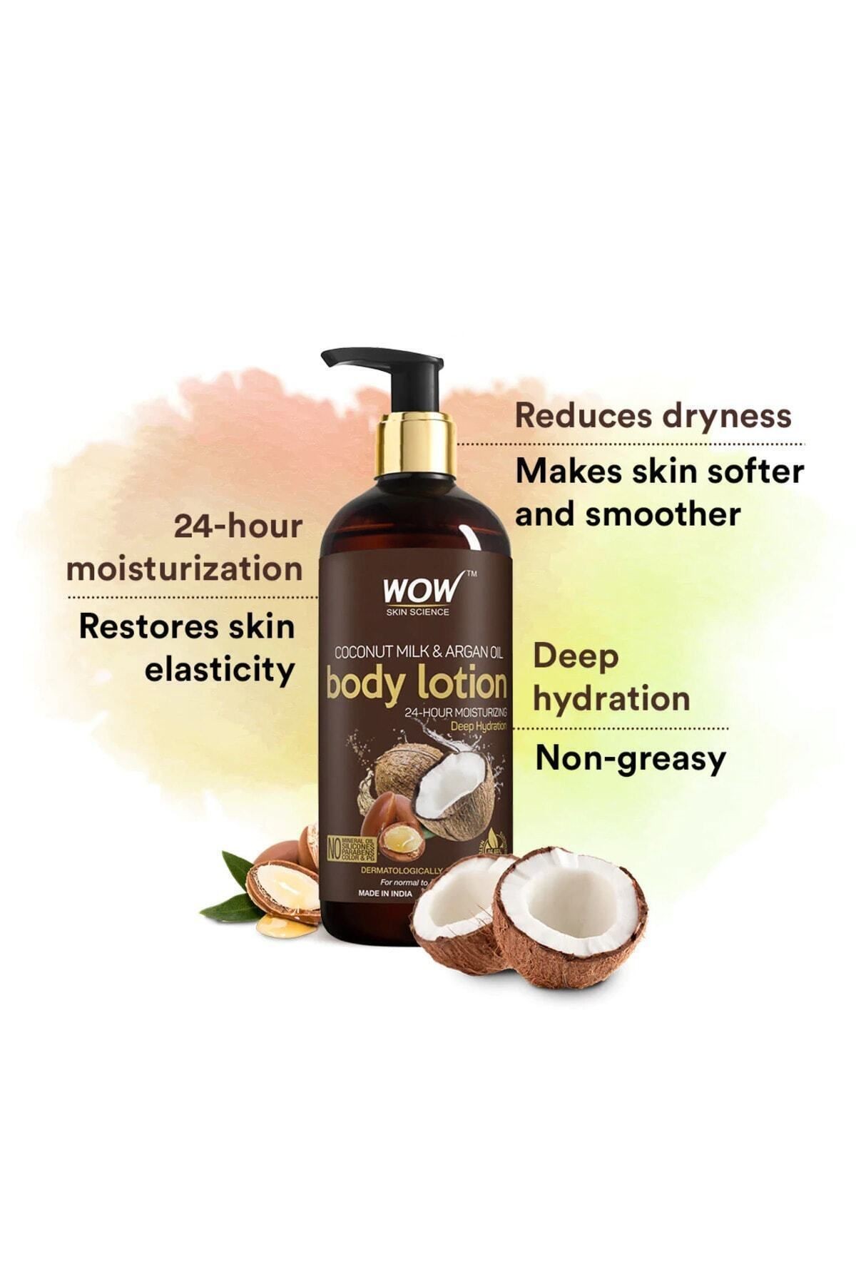 Hindistan Cevizi Sütü Ve Argan Yağı Vücut Losyonu-%95,65 Doğal Içerik-paraben Silikon Içermez 400ml