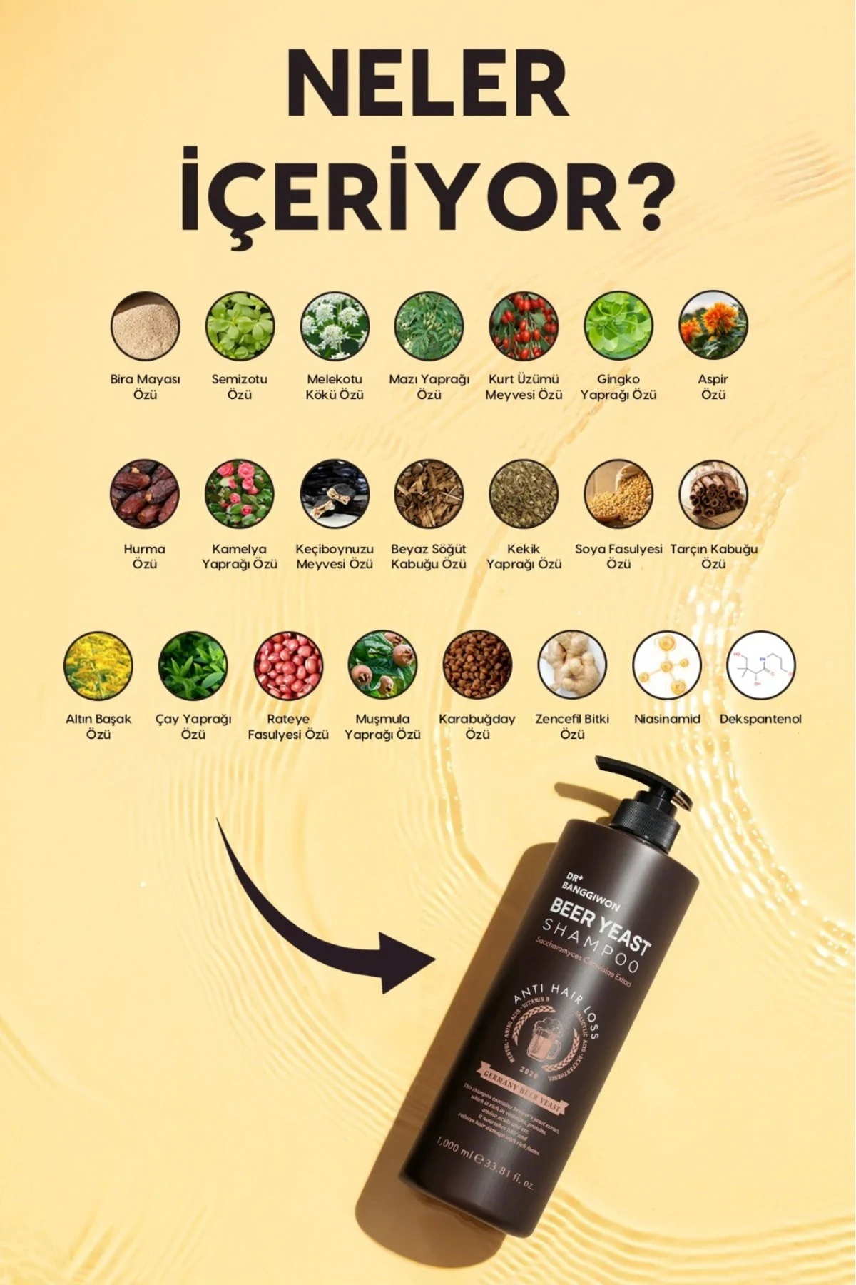 Premium Alman Bira Mayası Şampuanı 1000 ml