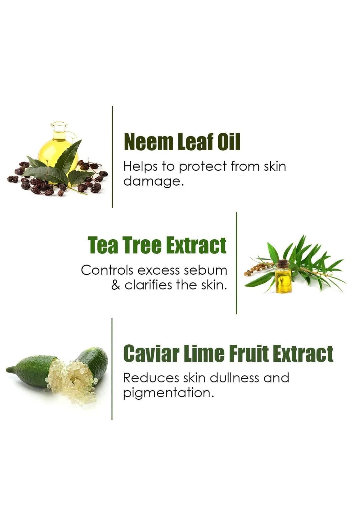 Akne Karşıtı Yüz Serumu-%97,8 Doğal-leke Karşıtı-aha-neem Yaprağı Yağı, Çay Ağacı Yağı, Havyar 30ml