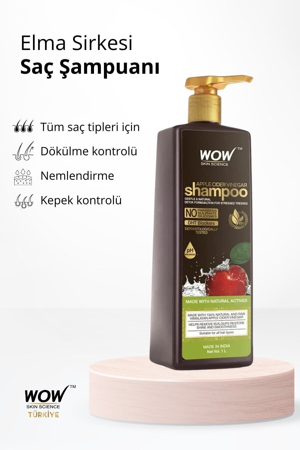 Elma Sirkesi Şampuan-ecocert Sertifikalı %100 Saf Elma Sirkesi-kepek Ve Pullanma 1 L