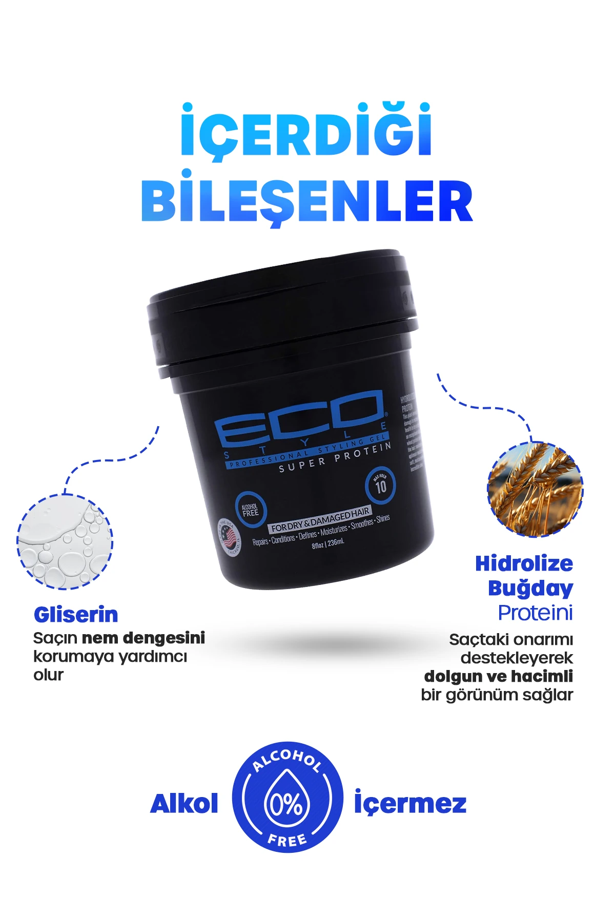 Doğal Içerikli, Maximum Tutuş Sağlayan Besleyici Super Protein Şekillendirici Saç Jölesi