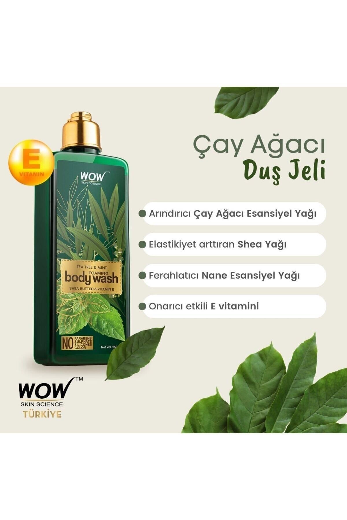 Çay Ağacı Duş Jeli -shea Yağı, Çay Ağacı Ve Nane Esansiyel Yağları Ve E Vitamini- 250ml
