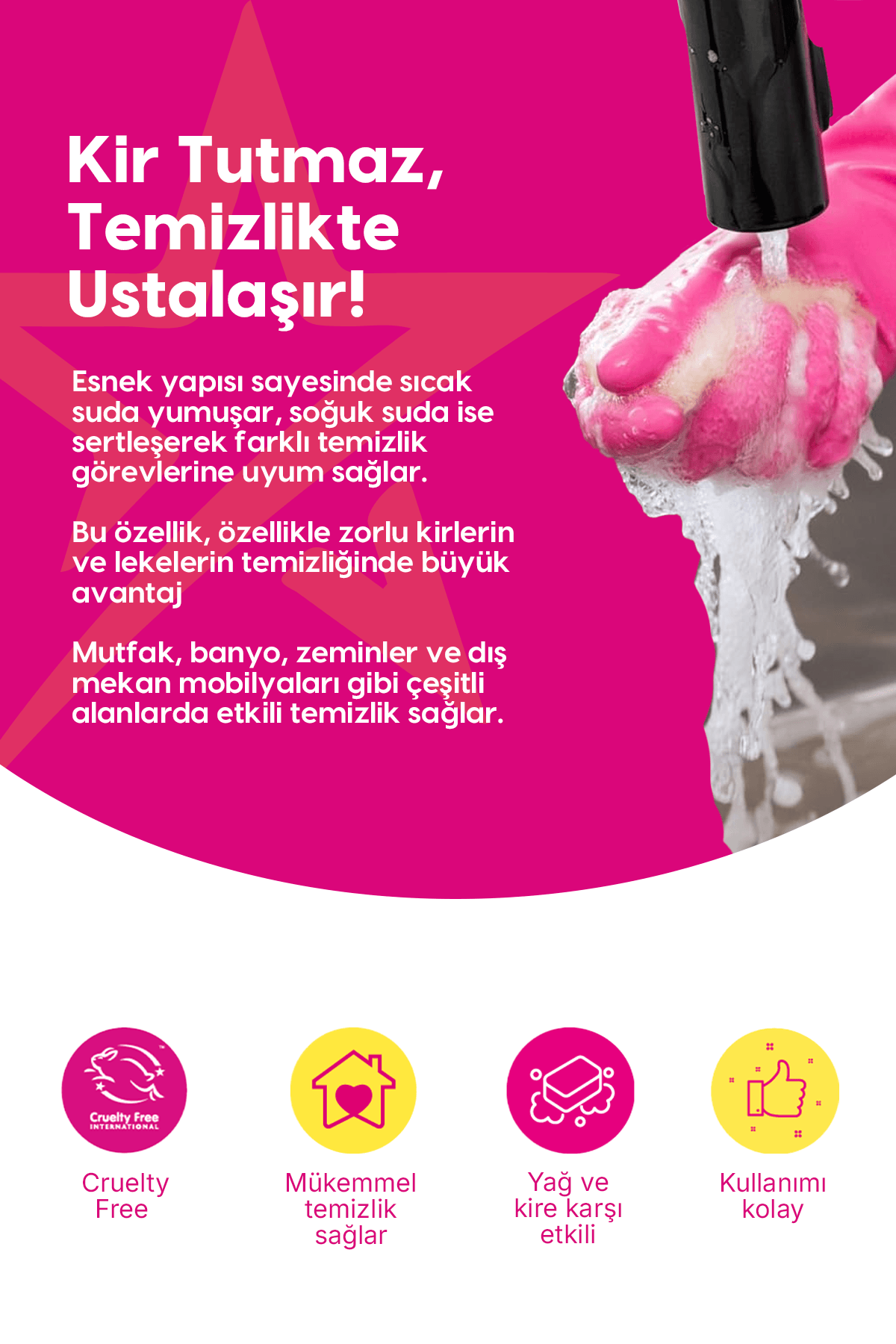 MUCİZEVİ DUAL ÇİFT TARAFLI SÜNGER VE OVALAYICI/ Sıcak ve Soğuk Suda Farklı Lekelerde Mucizevi Etki