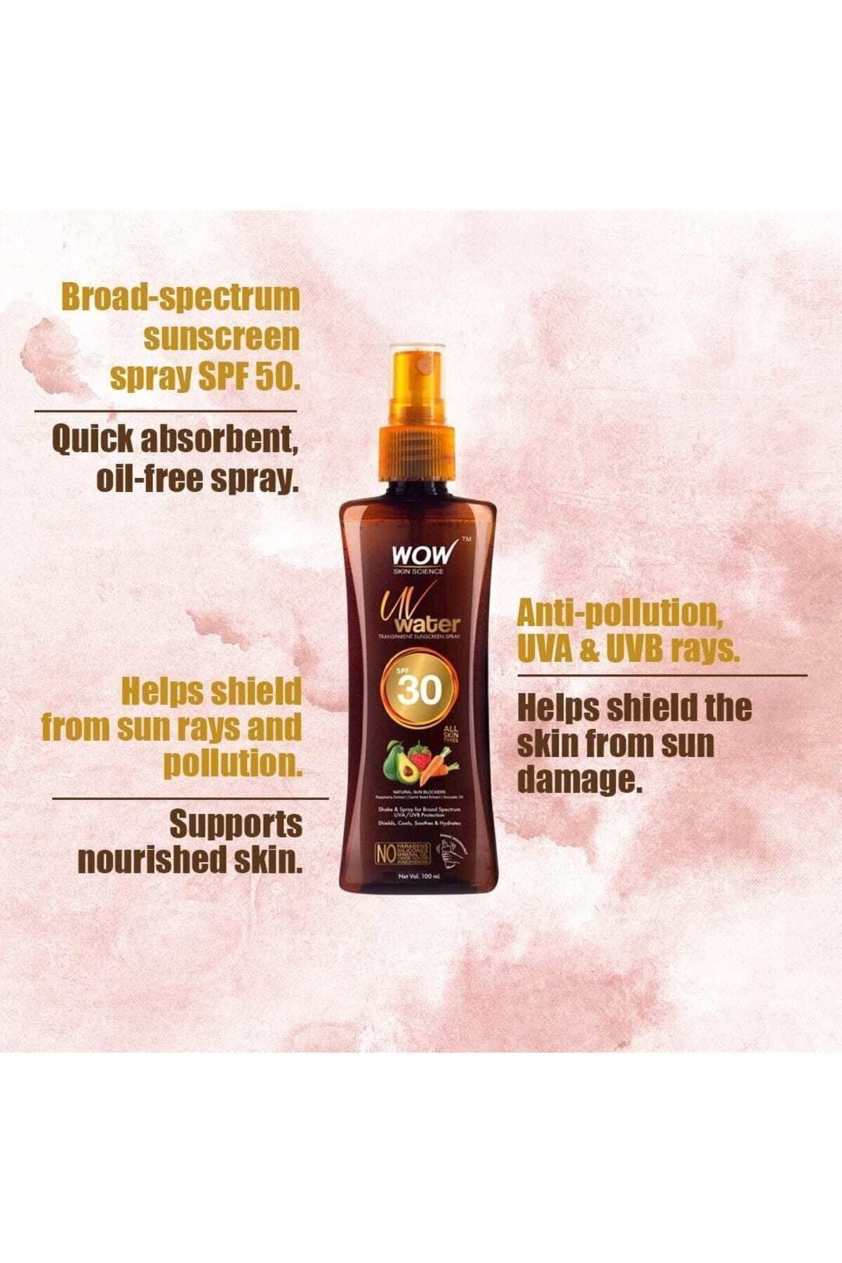 Güneş Koruyucu Sprey-şeffaf-spf30 Doğal Içerikli Uva/uvb Koruma-makyaj Üstü Kullanıma Uygundur.100ml