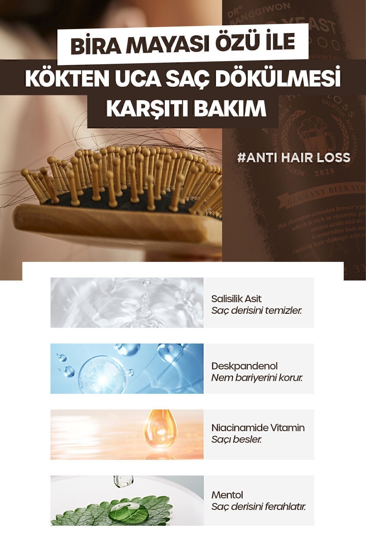 Premium Alman Bira Mayası Şampuanı Germany Beer Yeast Shampoo 1000 ml