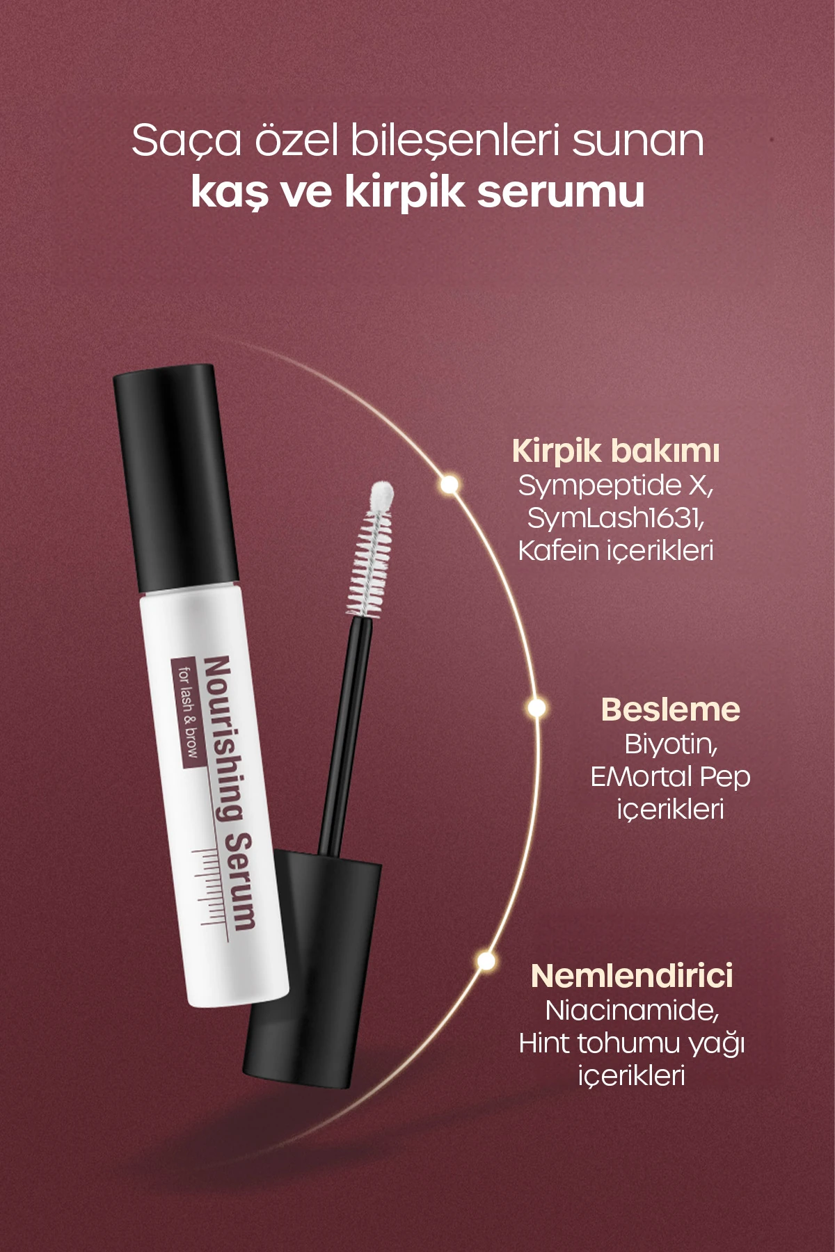 Kaş ve Kirpik İçin Besleyici Serum, Güney Kore'den 2x15 Ml Büyük Kapasiteli (2 Adet Kutu İçeriği)