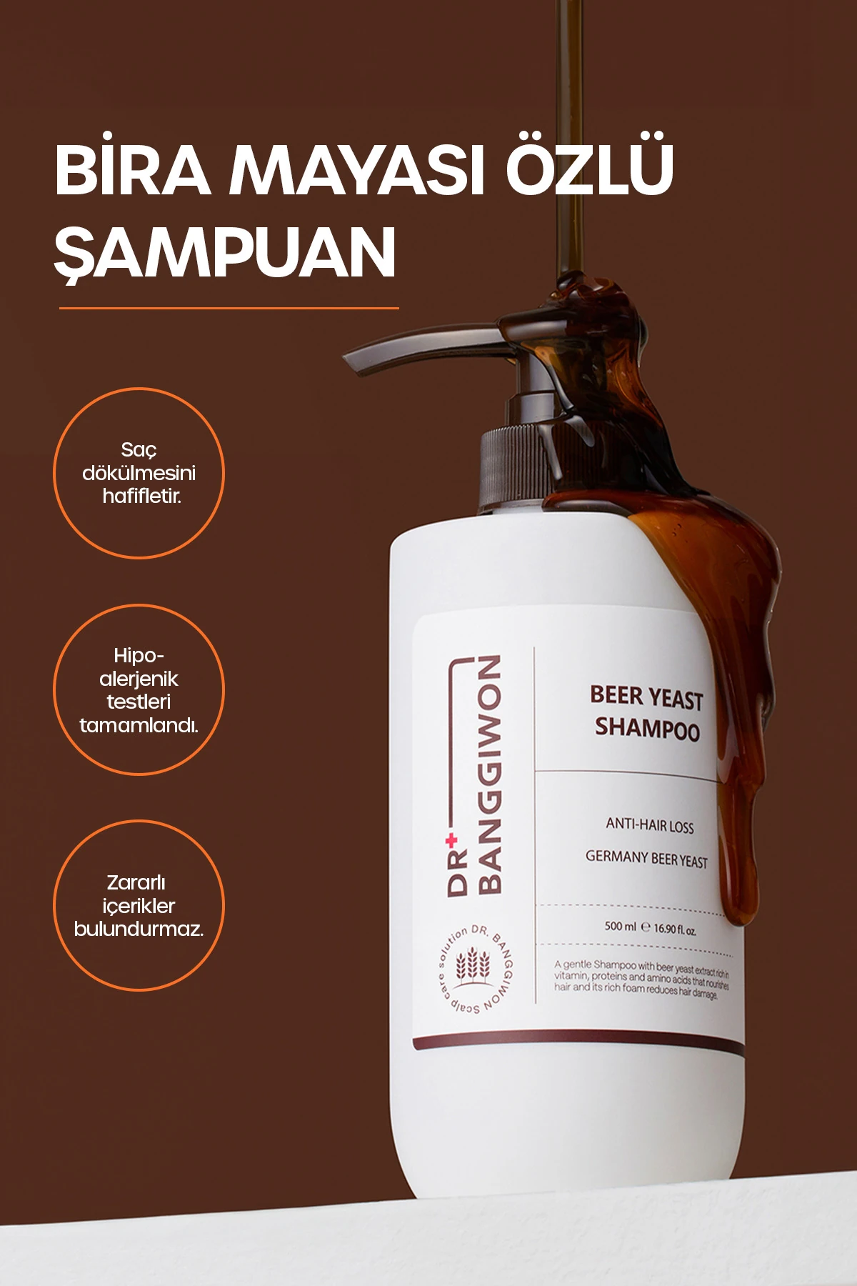 Premium Alman Bira Mayası Şampuanı Germany Beer Yeast Shampoo 500 Ml