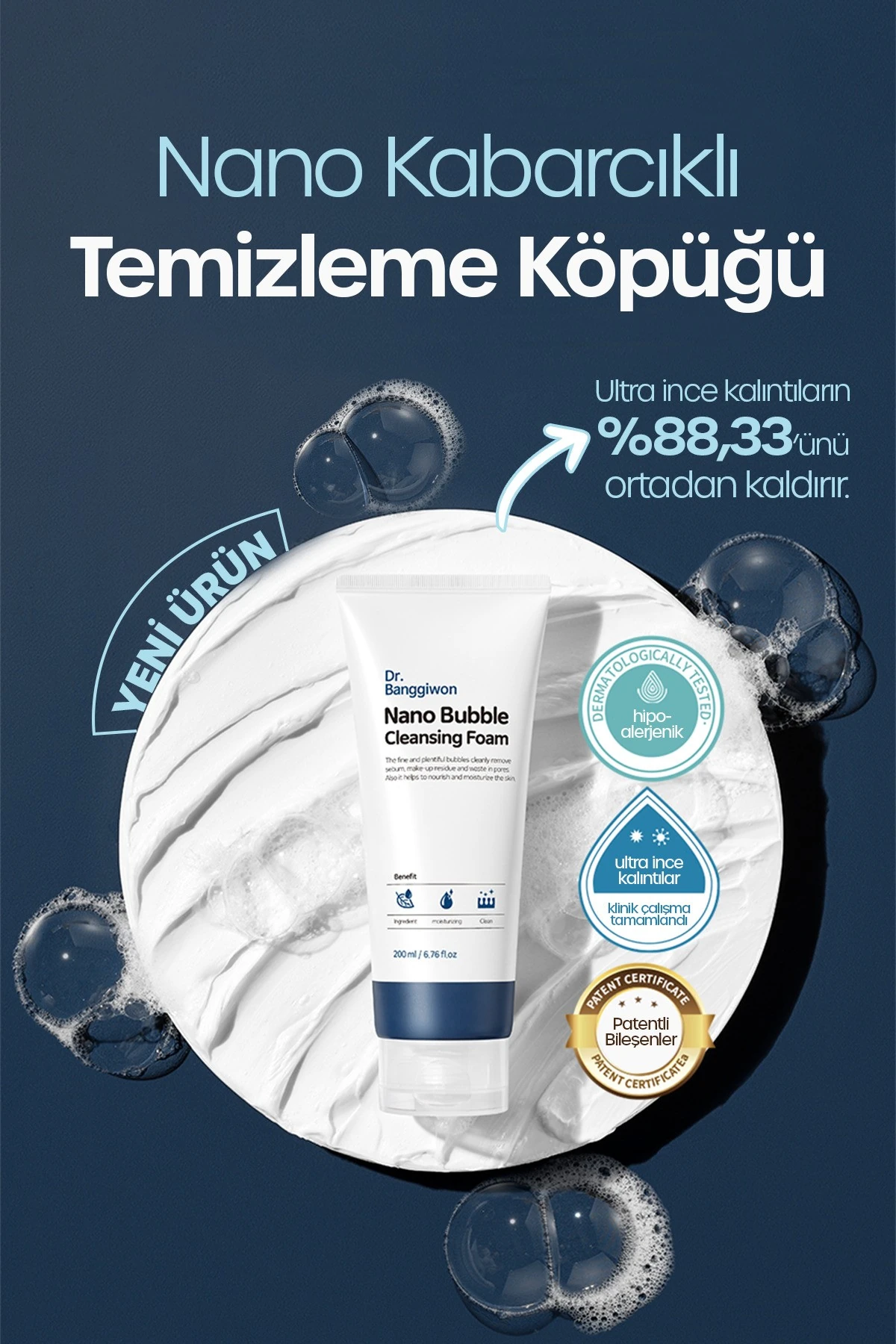 Nano Bubble Kabarcık Yüz Temizleme Köpüğü Nano Bubble Cleansing Foam 200 ml