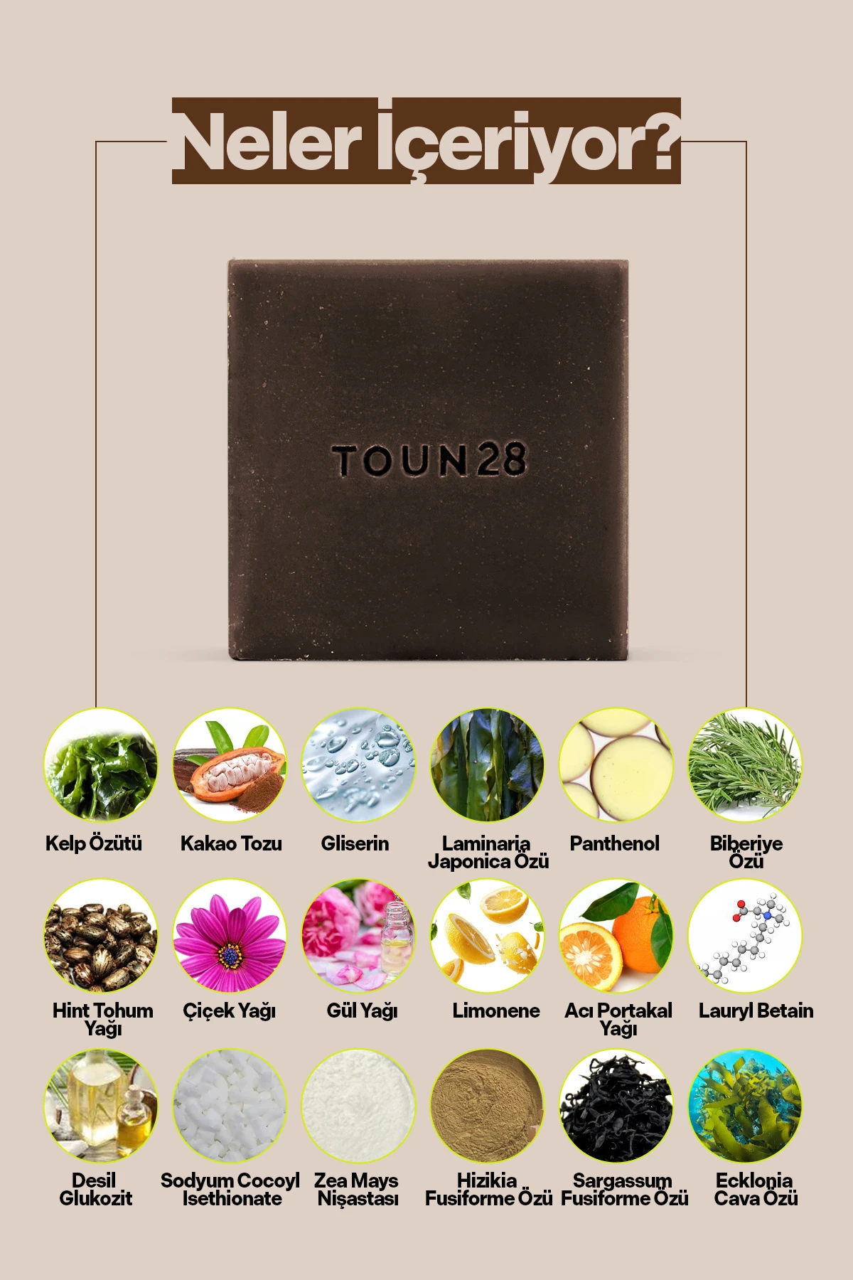 S18 Yosun Özütü, Zengin Hacim Ve Elastikiyet Katı Şampuan, Kelp Nutrition, Solid Shampoo Bar 110 gr