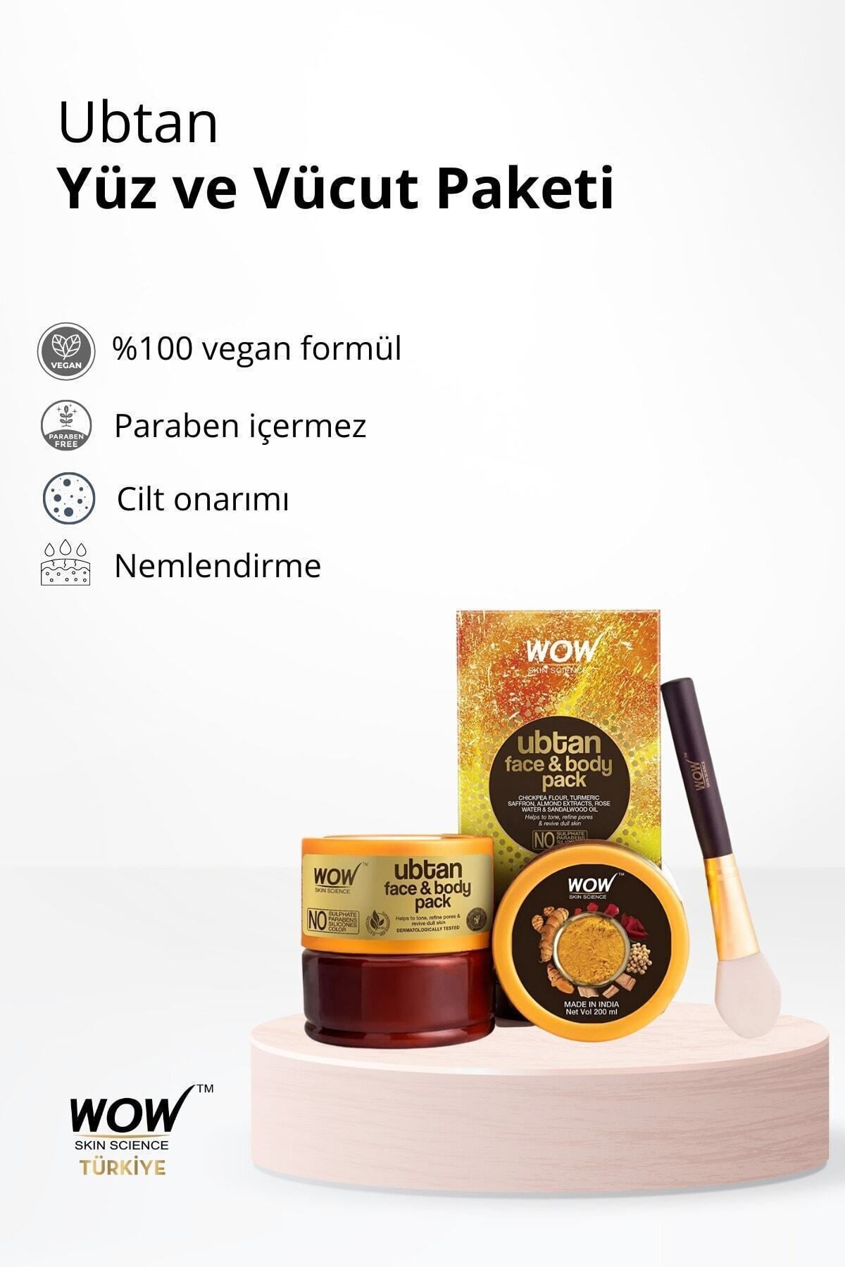 Ubtan Yüz Ve Vücut Paketi-%91,53 Doğal Içerik-nohut Unu,badem,safran Ve Zerdeçal Içeren 200 Ml