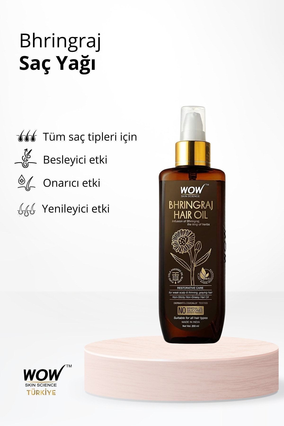 Bhringraj Saç Yağı-%99,9 Doğal Içerik-besleyici, Onarıcı, Yenileyici 200ml