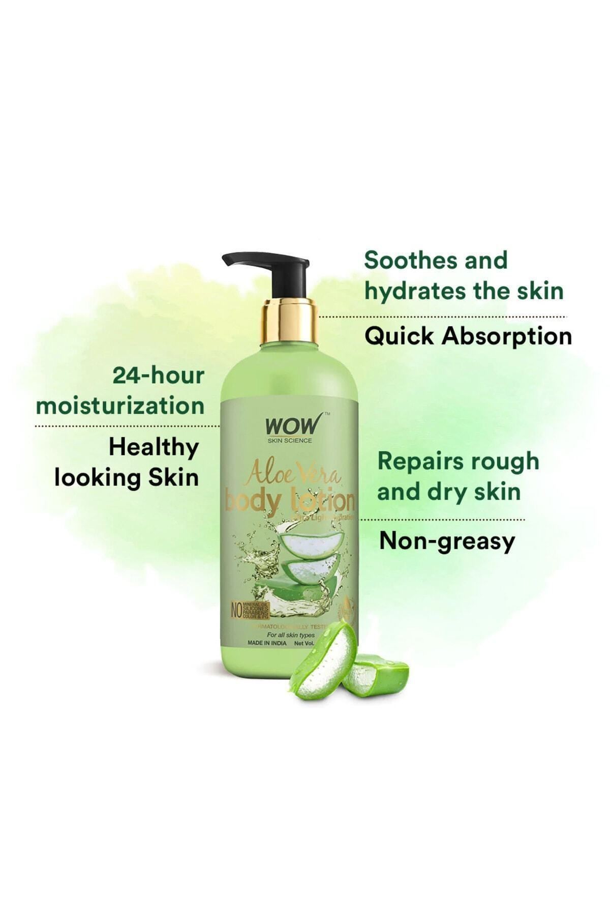 Aloe Vera Vücut Losyonu-%94,5 Doğal Içerik-ultra Hafif Nemlendirici 400ml