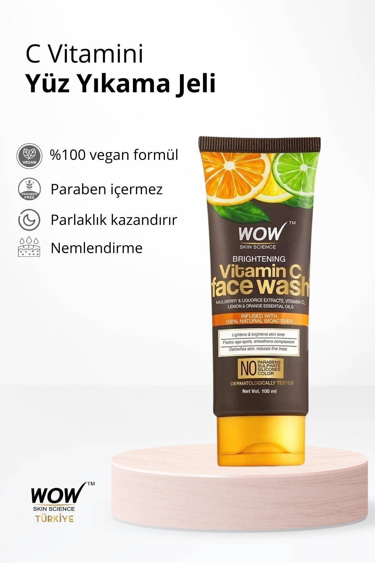 C Vitamin Yüz Yıkama Jeli-%98,7doğal Içerik-aydınlatıcı, Derin Temizlik, Cilt Pürüzsüzleştirme 100ml