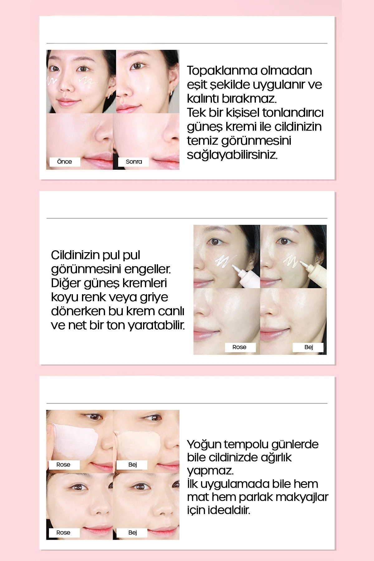 Rosy01 Eşitleyici Aydınlatıcı Tonlayıcı Güneş Kremi SPF50 PA+++ 50 ml