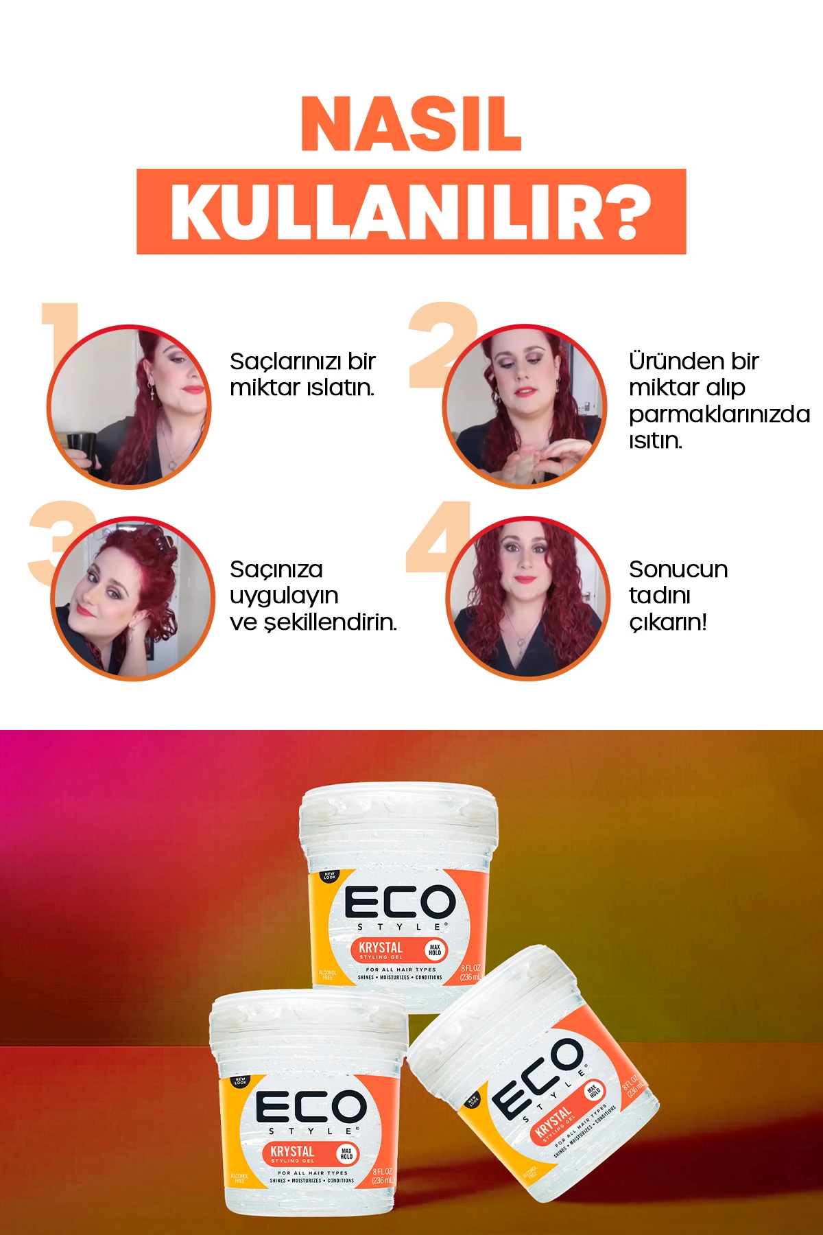 Kristal Uv Işın Koruması Sağlayan Hacim Ve Dolgunluk Veren Şekillendirici Saç Jölesi