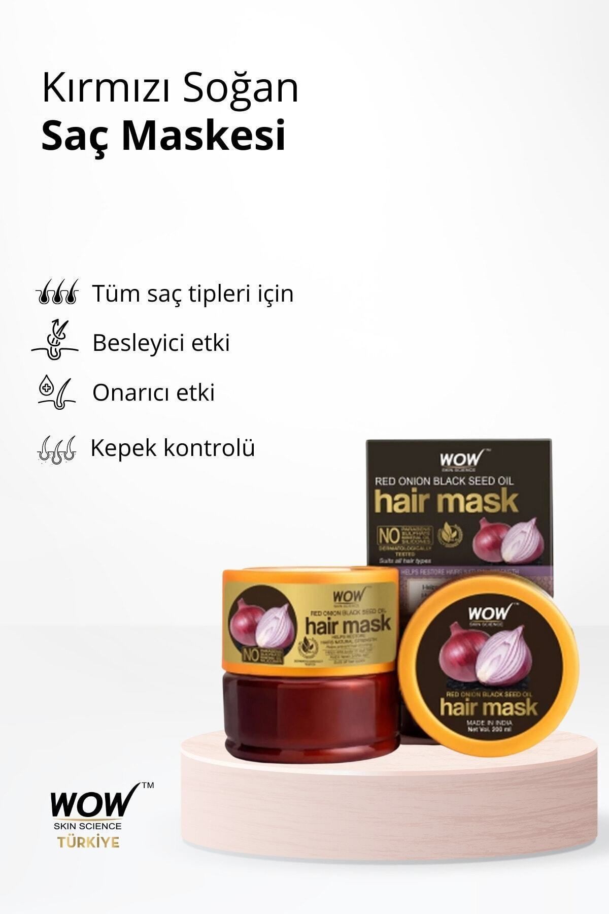 Kırmızı Soğan Saç Maskesi-%93,4 Doğal Içerik-kepek, Saç Uzaması, Saç Dökülmesi 200ml