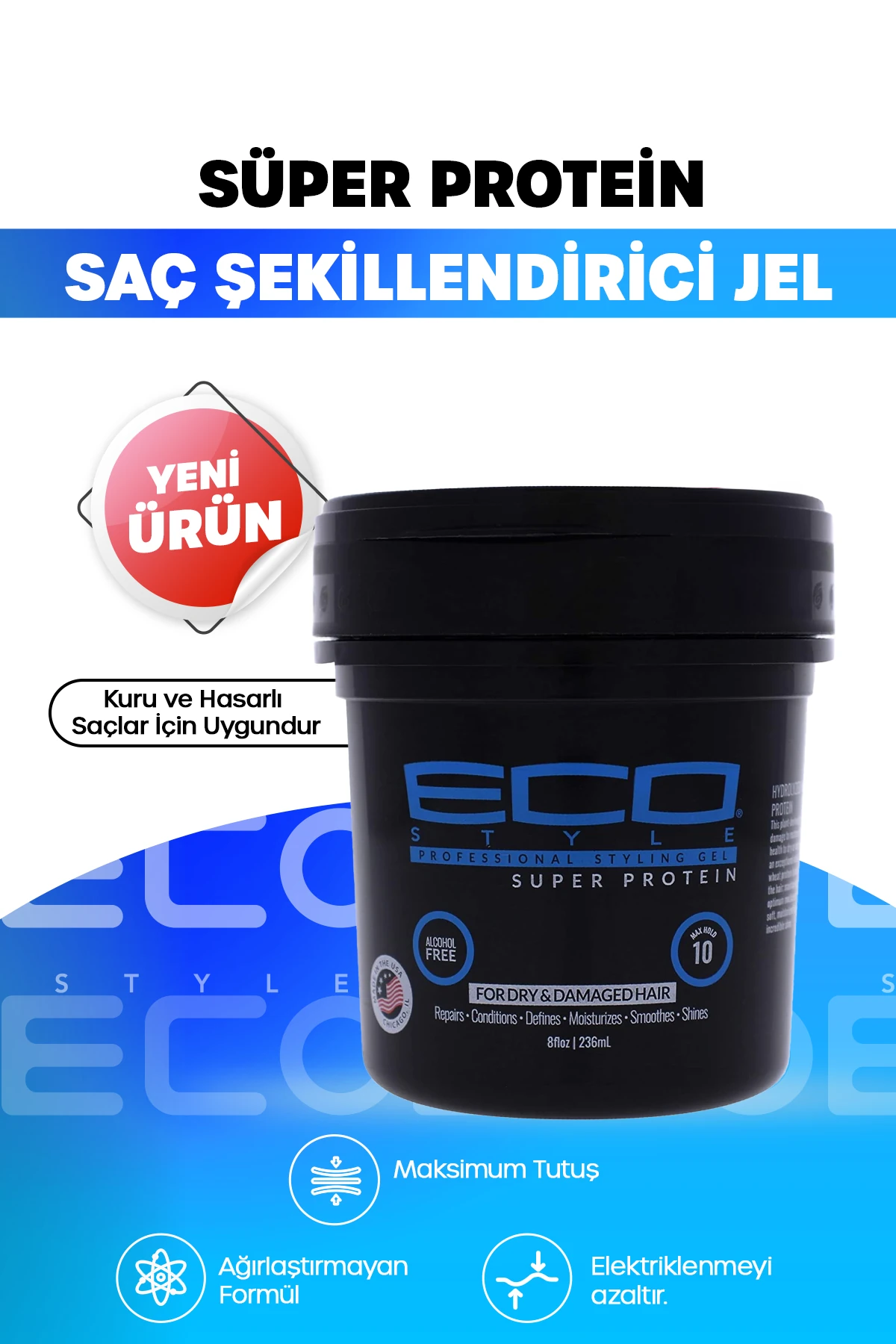 Doğal Içerikli, Maximum Tutuş Sağlayan Besleyici Super Protein Şekillendirici Saç Jölesi