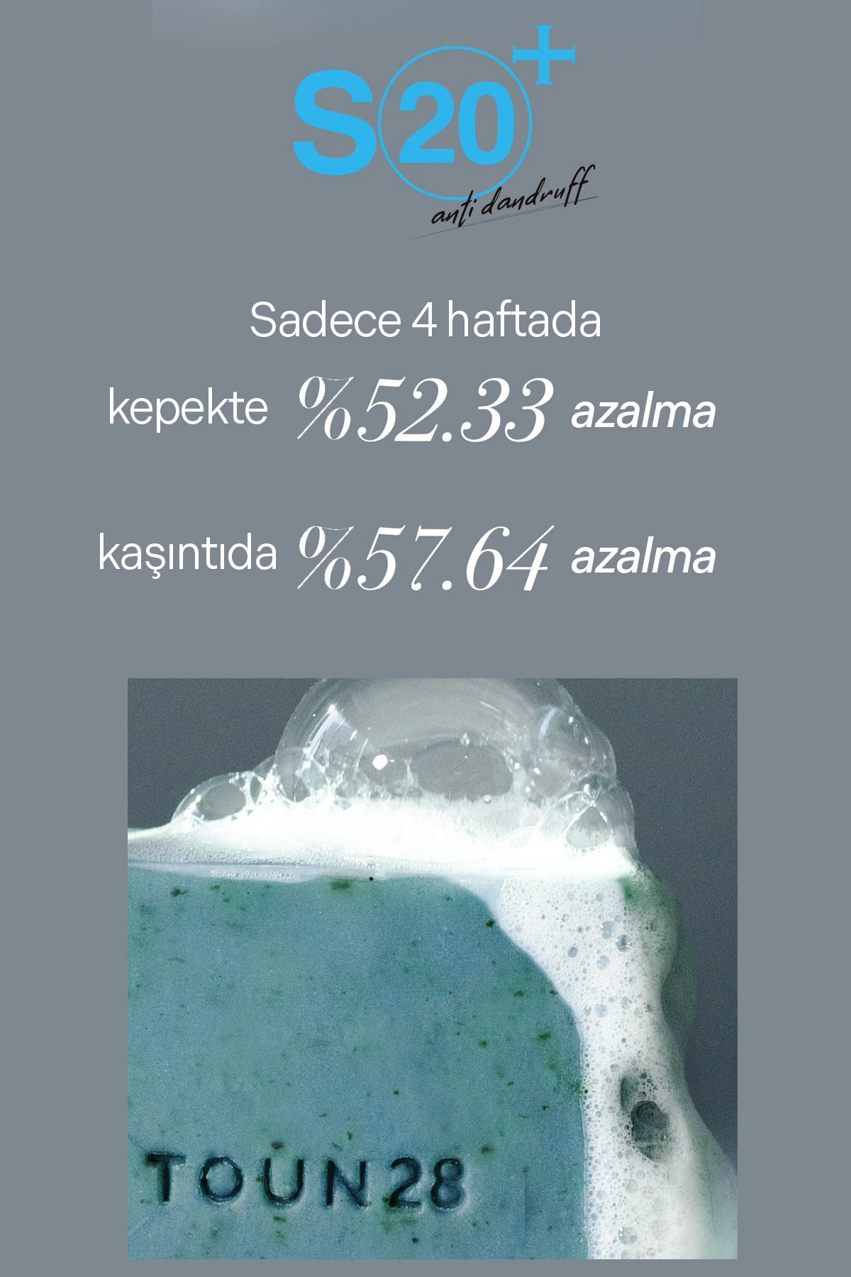 S20 Kepek/ Bakımı, Katı Şampuan, Anti Dandruff Solid Shampoo Bar 100 gr