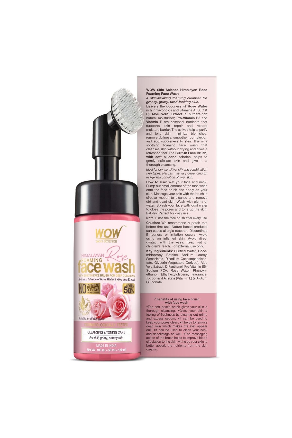 Himalaya Gülü Yüz Yıkama Köpüğü Doğal Içerik-gül Suyu, Aloe Vera Özü, E Vitamini Ve 150ml