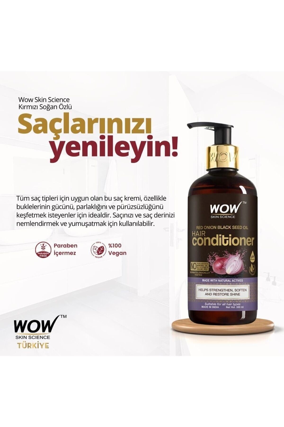 Kırmızı Soğan Saç Kremi-%92,1 Doğal Içerik-ph Dengeleyici Saç Dökülme Kontrolü Ve Saç Uzaması 300ml